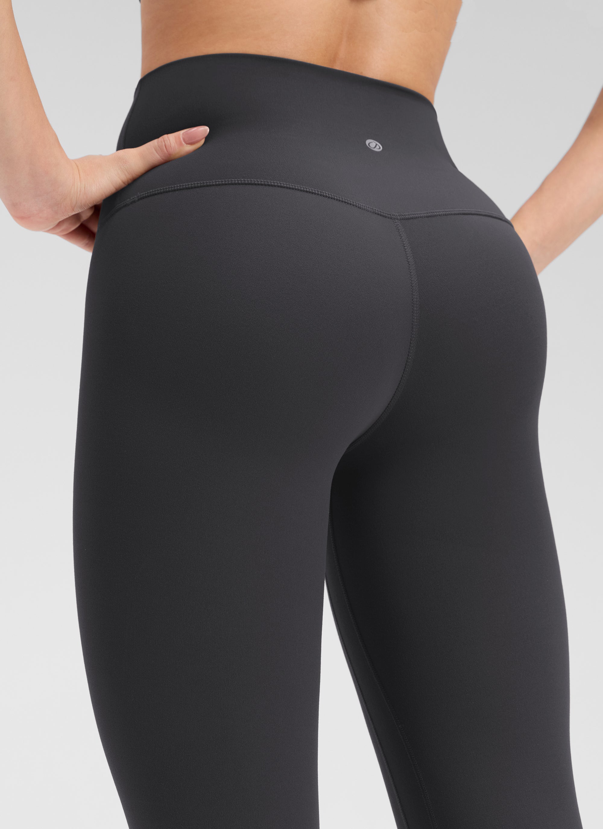 CRZ YOGA Leggings Mujer Yoga Butterluxe Talle Alto sin Costura Frontal Gris misterioso