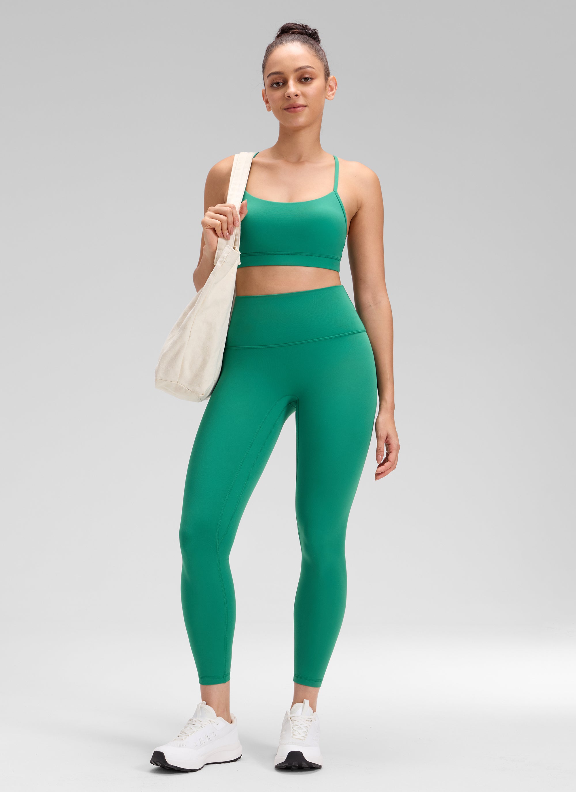 CRZ YOGA Leggings Mujer Yoga Butterluxe Talle Alto sin Costura Frontal Verde Cascadia