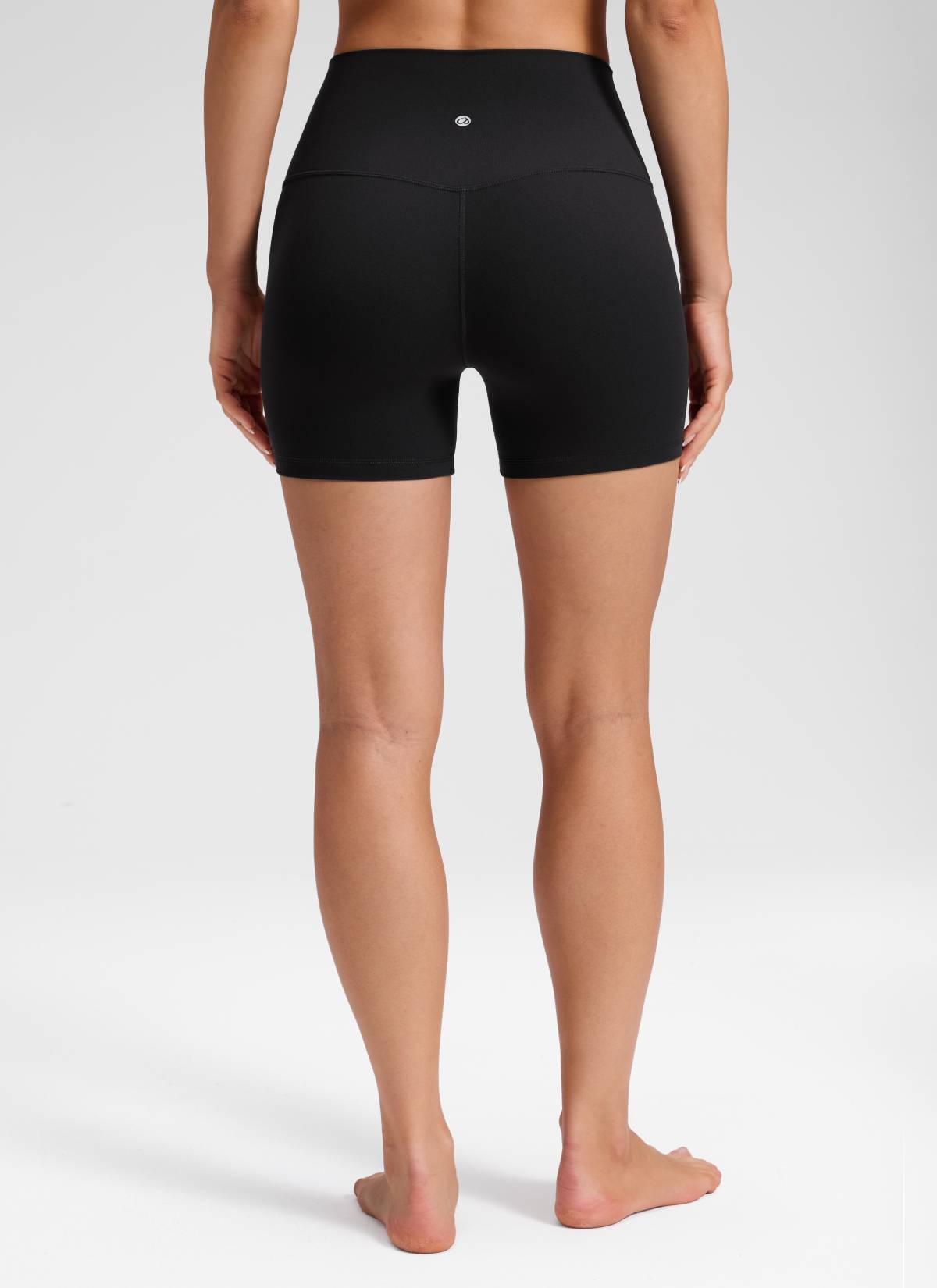 CRZ YOGA Mujer Butterluxe Shorts de Yoga Sin Costura Frontal de 4 pulg Negro
