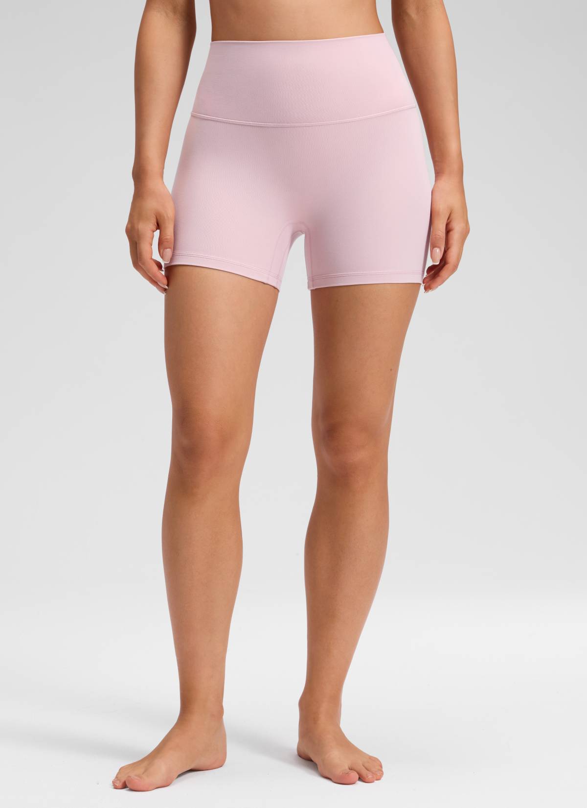 CRZ YOGA Mujer Butterluxe Shorts de Yoga Sin Costura Frontal de 4 pulg Haze Rosa
