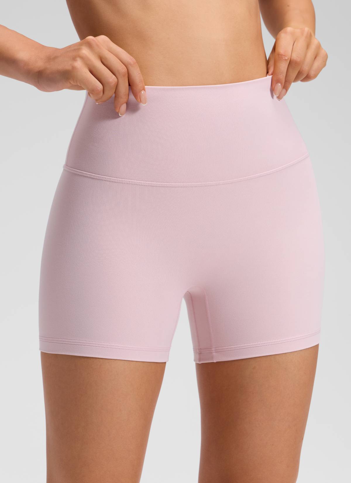 CRZ YOGA Mujer Butterluxe Shorts de Yoga Sin Costura Frontal de 4 pulg Haze Rosa