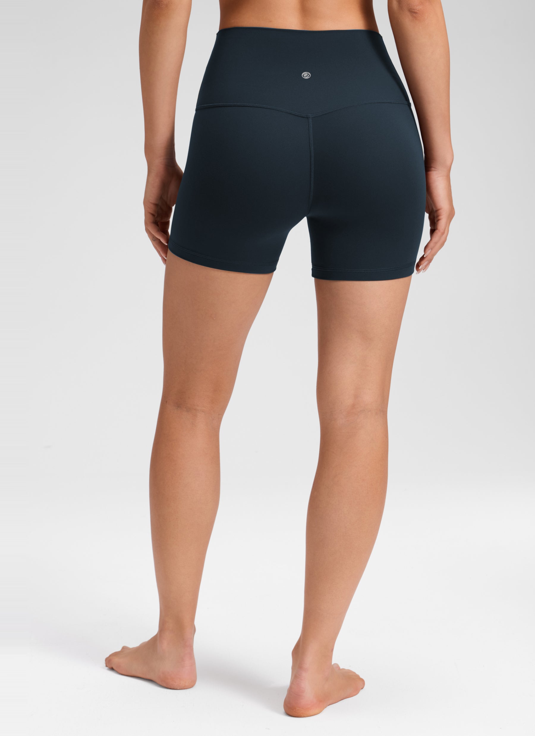CRZ YOGA Mujer Butterluxe Shorts de Yoga Sin Costura Frontal de 4 pulg True Navy