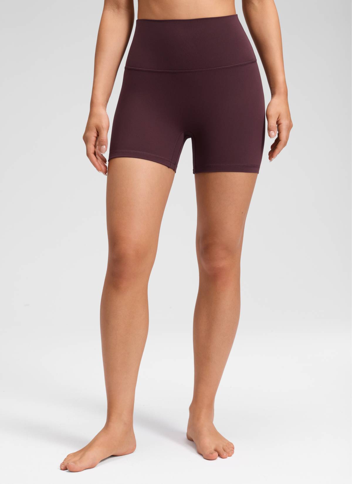 CRZ YOGA Mujer Butterluxe Shorts de Yoga Sin Costura Frontal de 4 pulg Ciruela madura