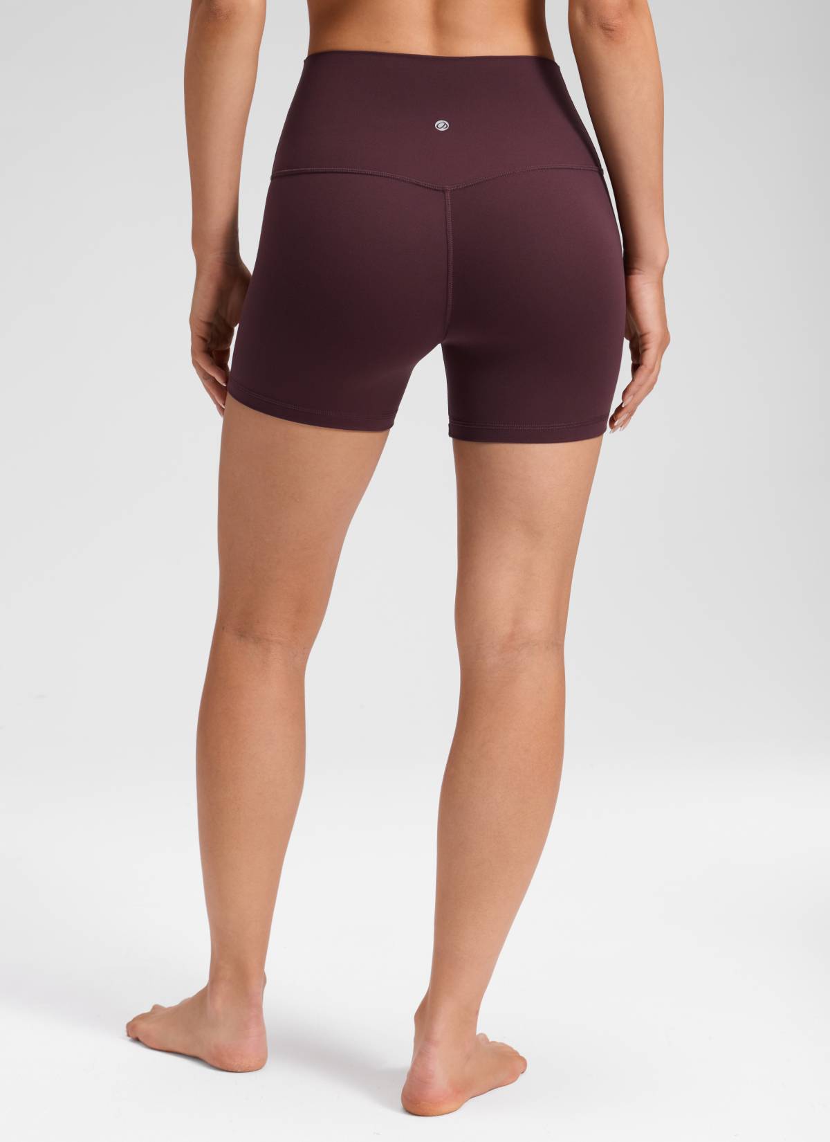 CRZ YOGA Mujer Butterluxe Shorts de Yoga Sin Costura Frontal de 4 pulg Ciruela madura