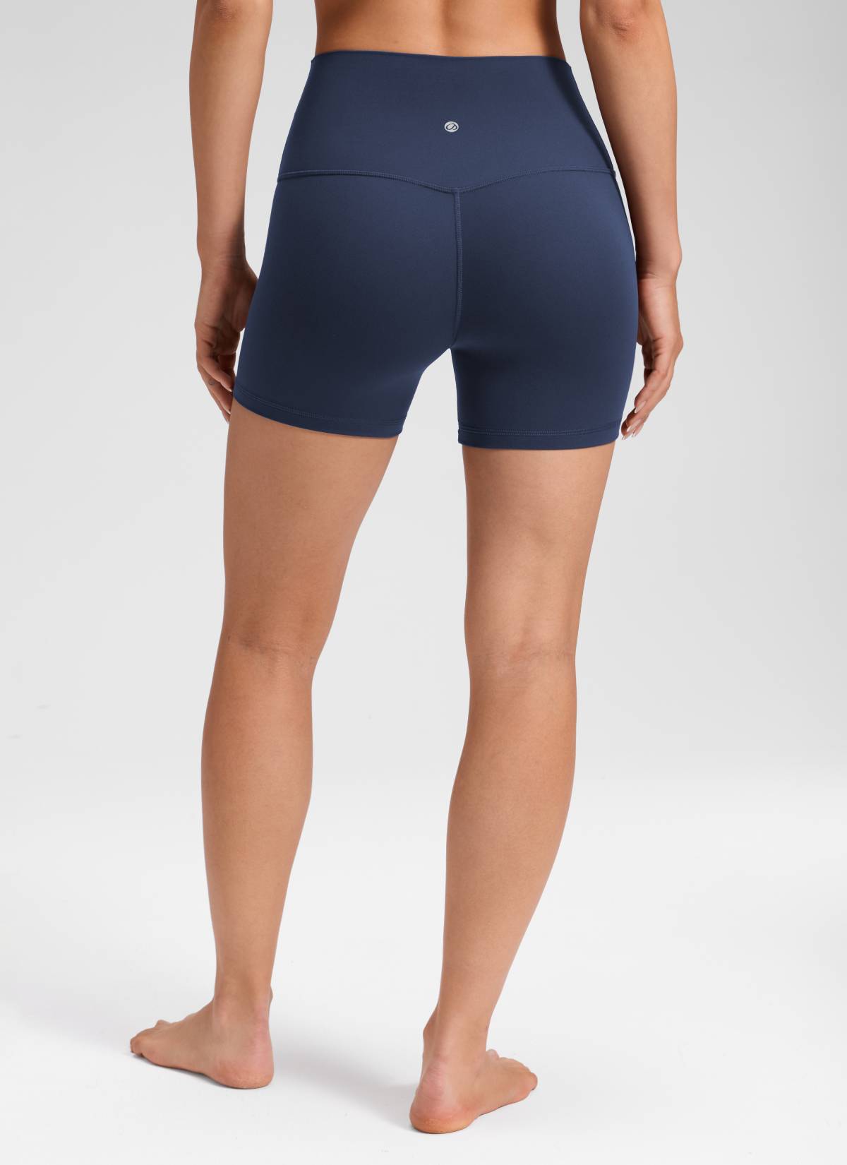 CRZ YOGA Mujer Butterluxe Shorts de Yoga Sin Costura Frontal de 4 pulg Azul Club