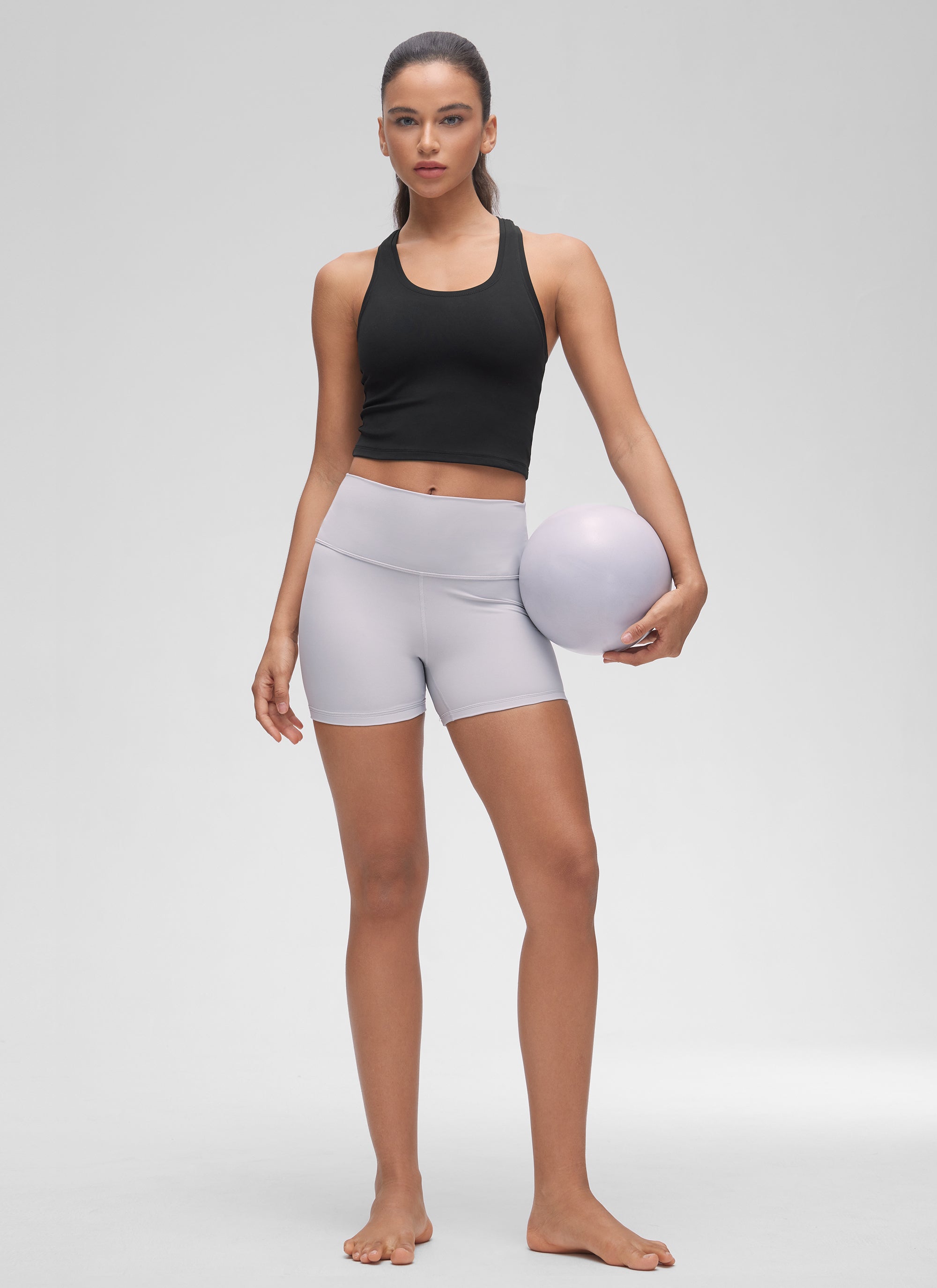 CRZ YOGA Mujer Tank Butterluxe Escote Redondeado y Espalda Racer Negro