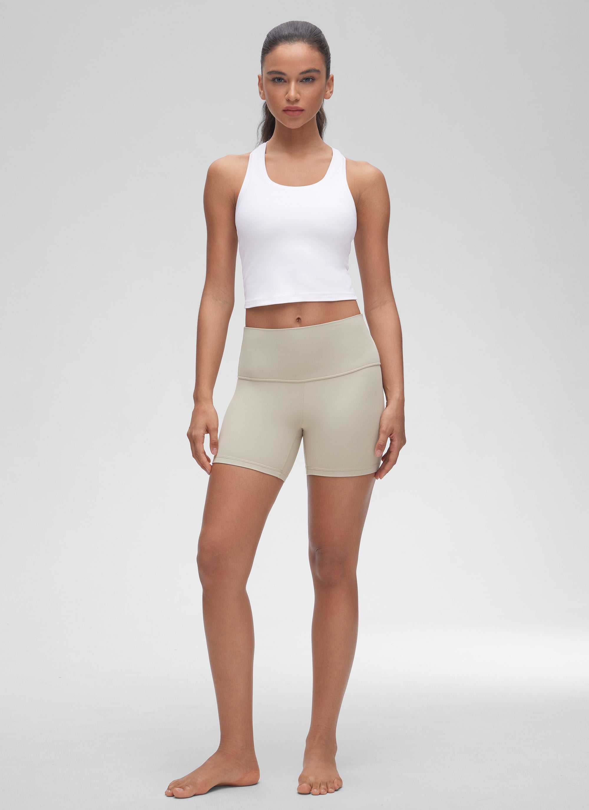 CRZ YOGA Mujer Tank Butterluxe Escote Redondeado y Espalda Racer blanco