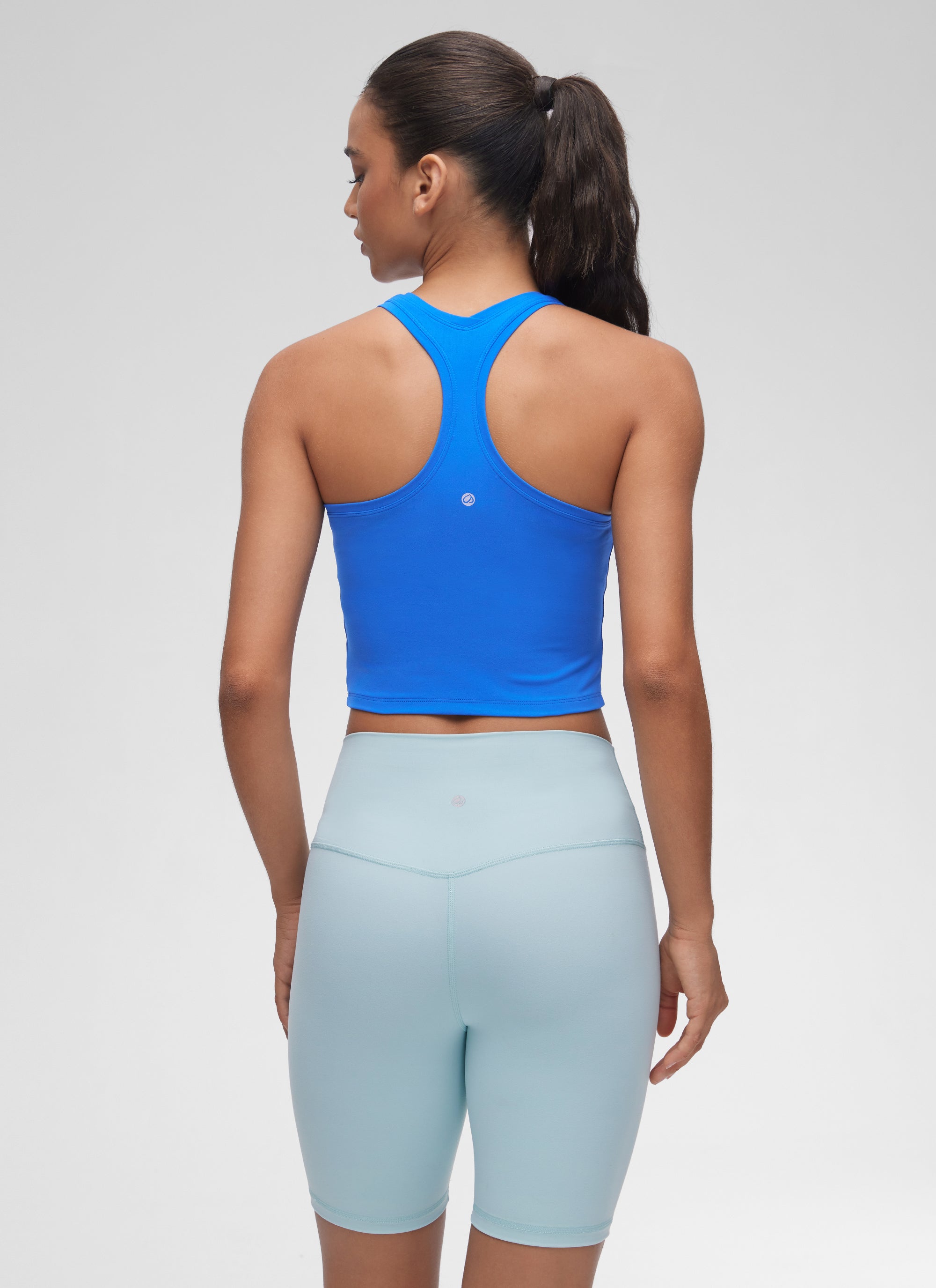 CRZ YOGA Mujer Tank Butterluxe Escote Redondeado y Espalda Racer Azul Destello