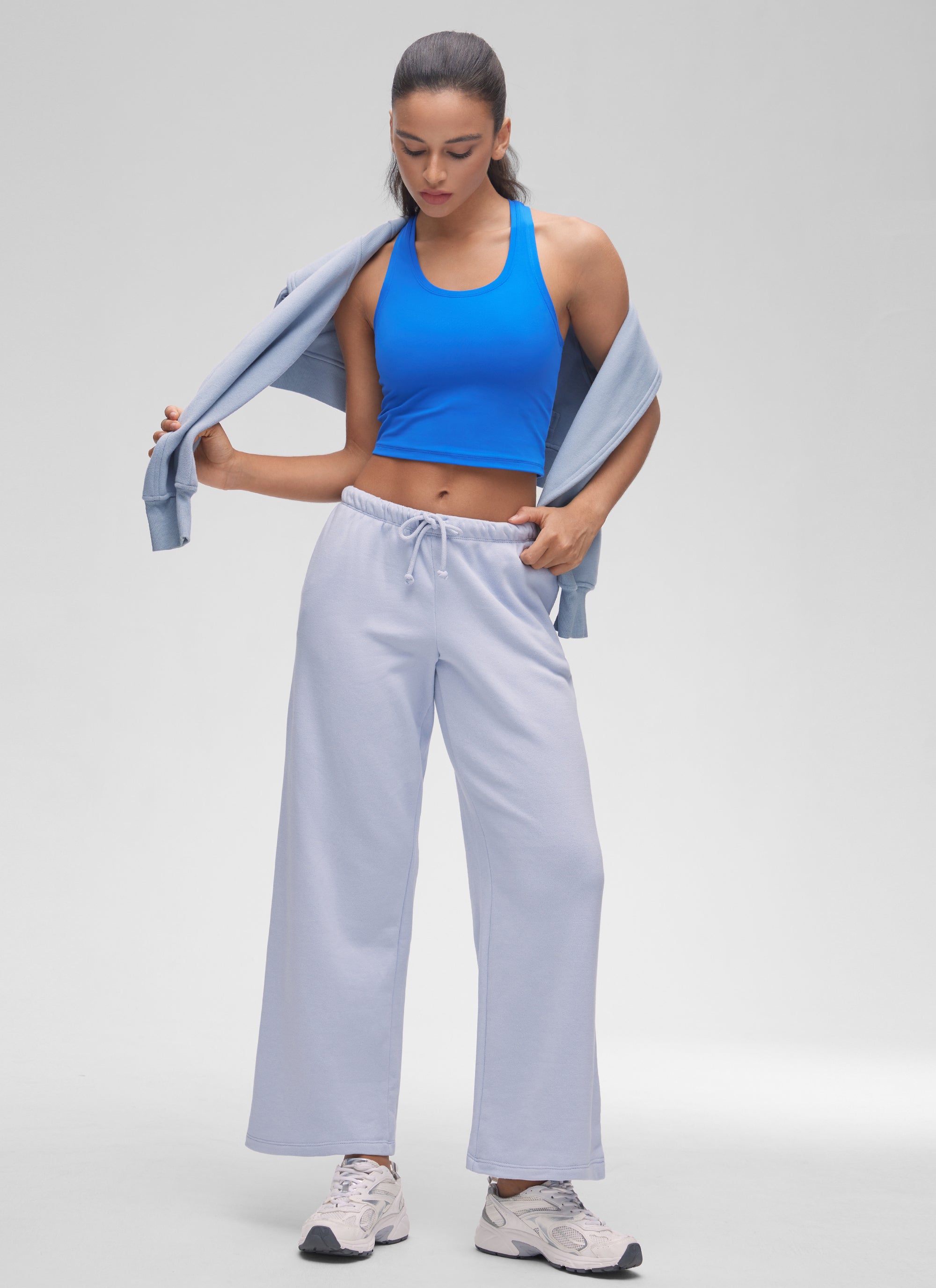 CRZ YOGA Mujer Tank Butterluxe Escote Redondeado y Espalda Racer Azul Destello
