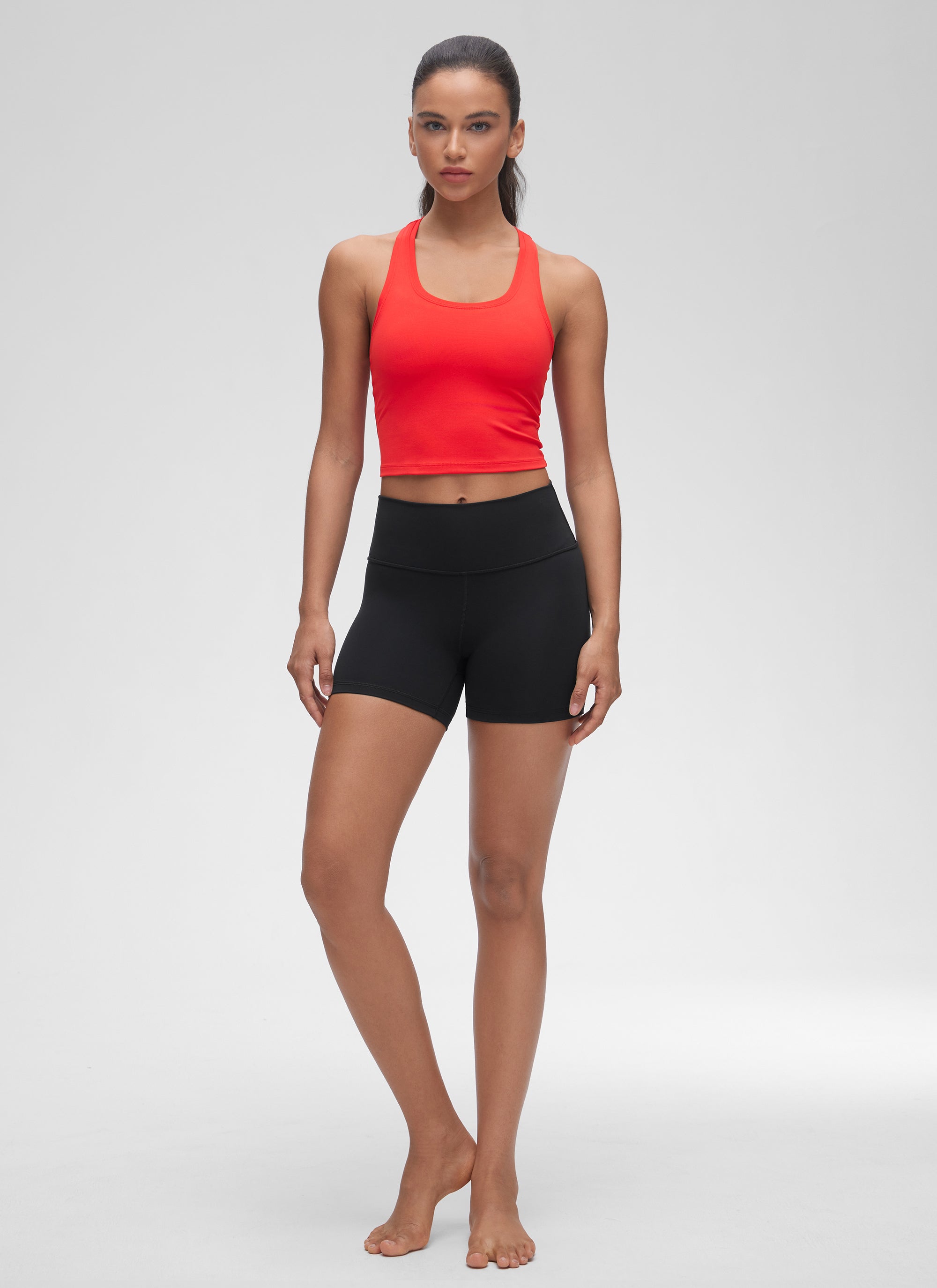 CRZ YOGA Mujer Tank Butterluxe Escote Redondeado y Espalda Racer Rojo Profundo