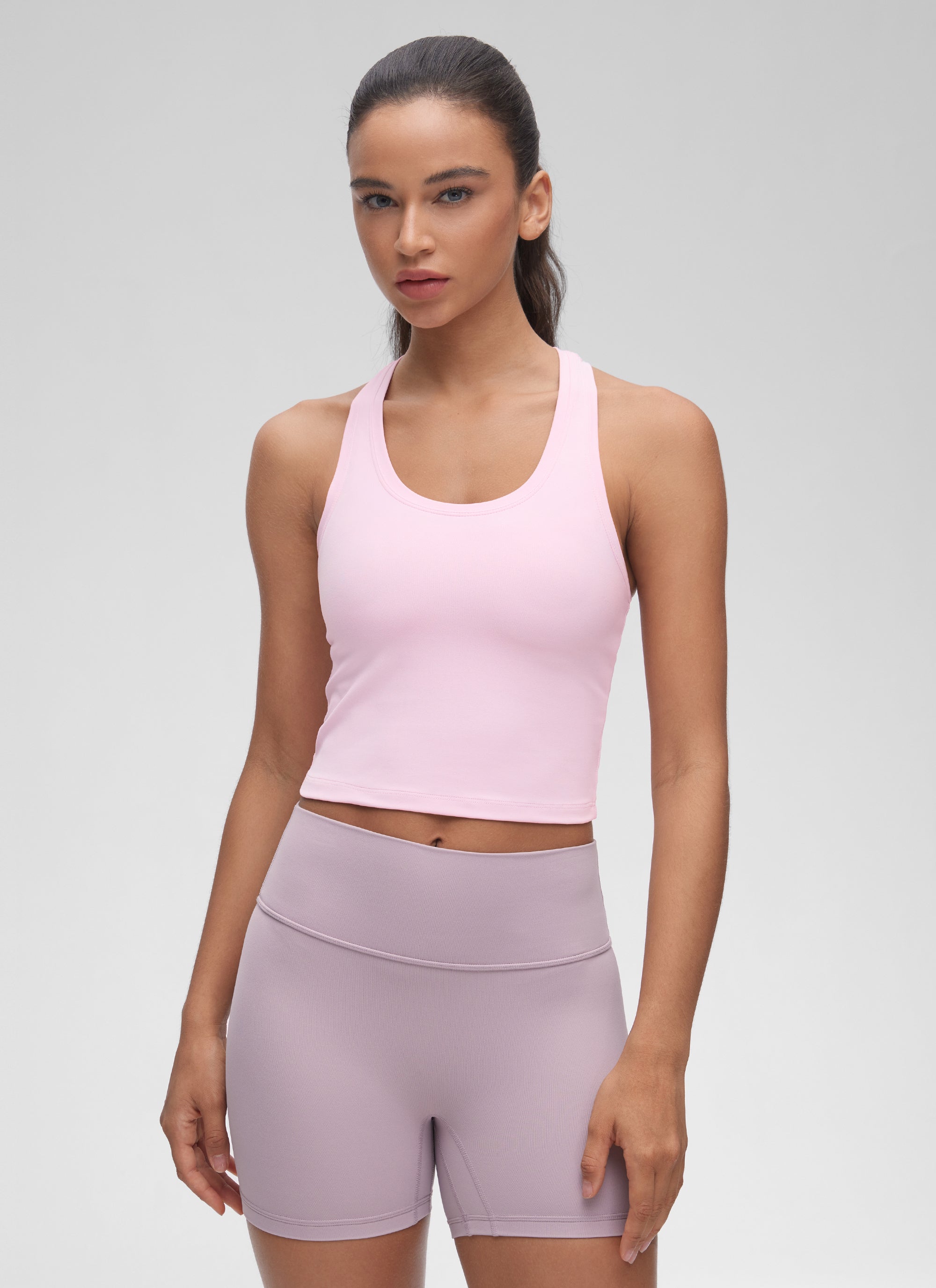 CRZ YOGA Mujer Tank Butterluxe Escote Redondeado y Espalda Racer Peonía Rosa