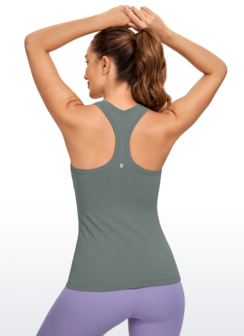 CRZ YOGA Camiseta sin mangas con espalda cruzada Butterluxe para mujer Salvia gris