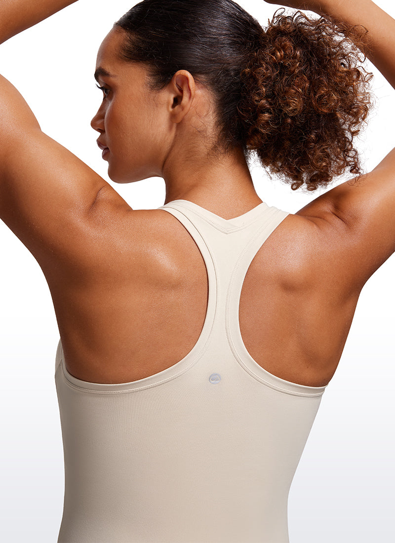 CRZ YOGA Camiseta sin mangas con espalda cruzada Butterluxe para mujer Bronceado Mojave
