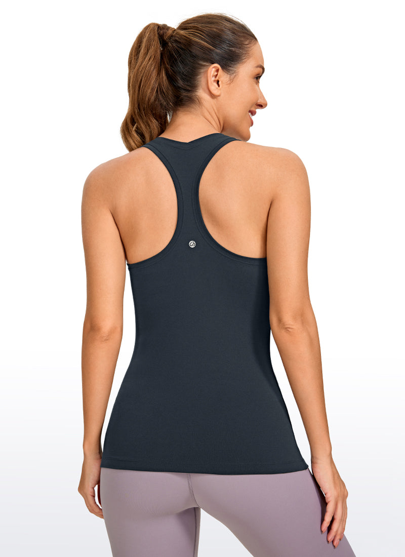 CRZ YOGA Camiseta sin mangas con espalda cruzada Butterluxe para mujer True Navy