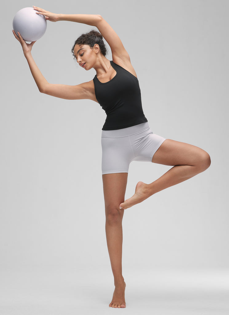 CRZ YOGA Butterluxe Camiseta sin Mangas con Espalda Cruzada para Mujer Negro