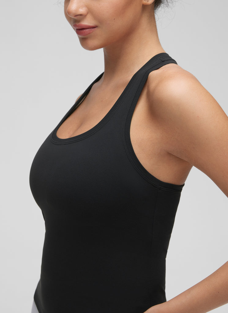 CRZ YOGA Butterluxe Camiseta sin Mangas con Espalda Cruzada para Mujer Negro