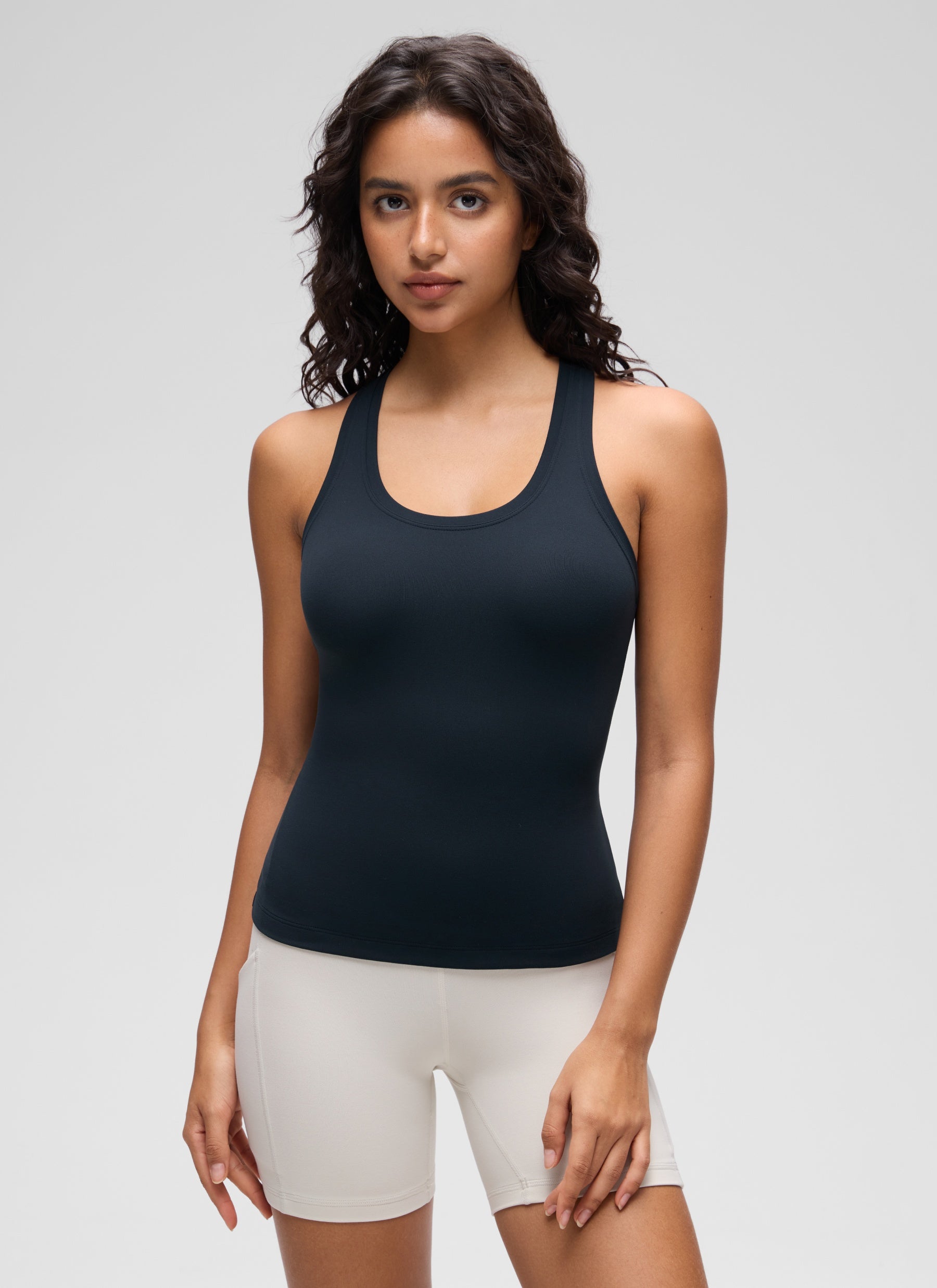 CRZ YOGA Butterluxe Camiseta sin Mangas con Espalda Cruzada para Mujer True Navy