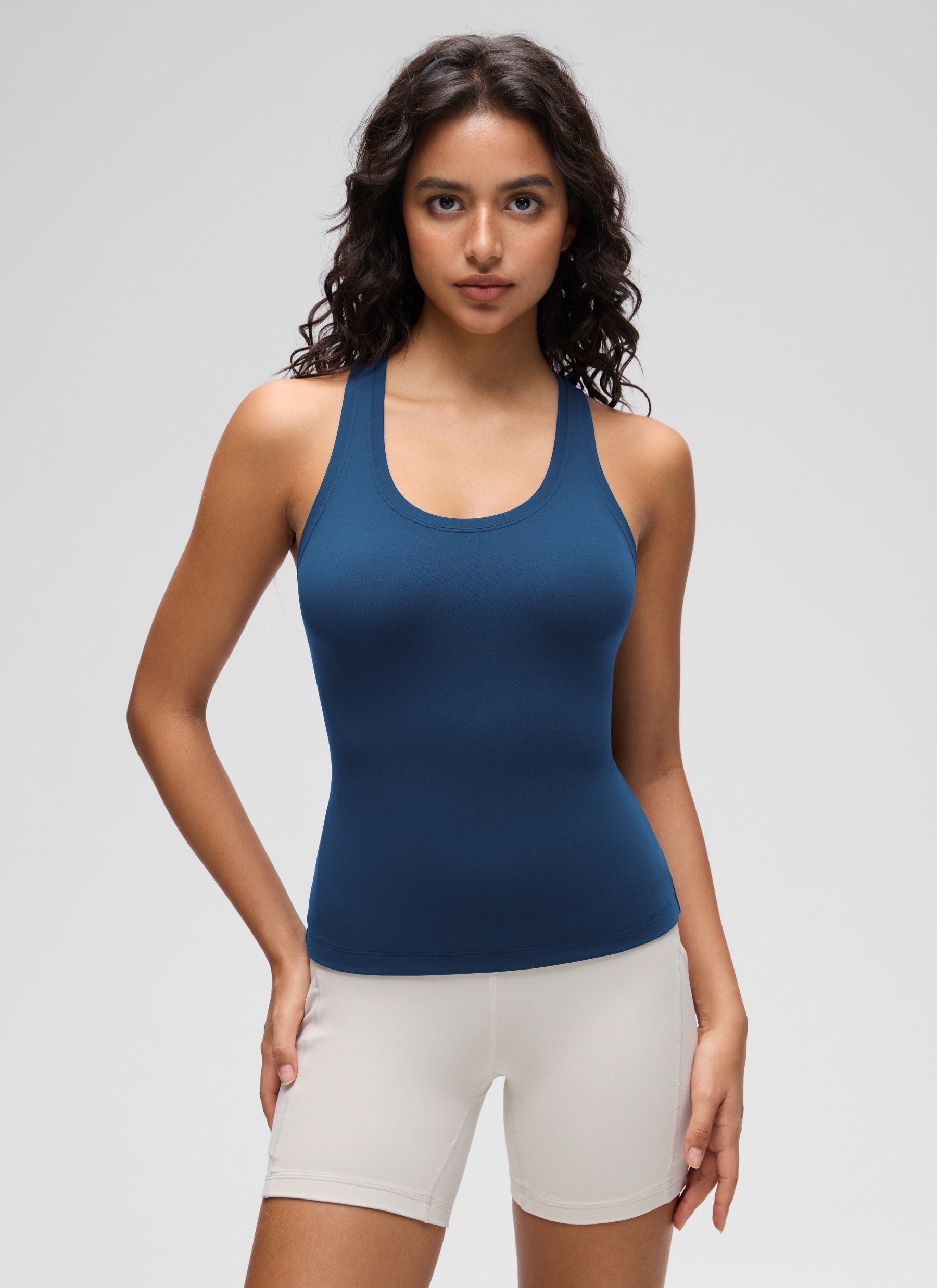CRZ YOGA Butterluxe Camiseta sin Mangas con Espalda Cruzada para Mujer MARFIL FRANCÉS