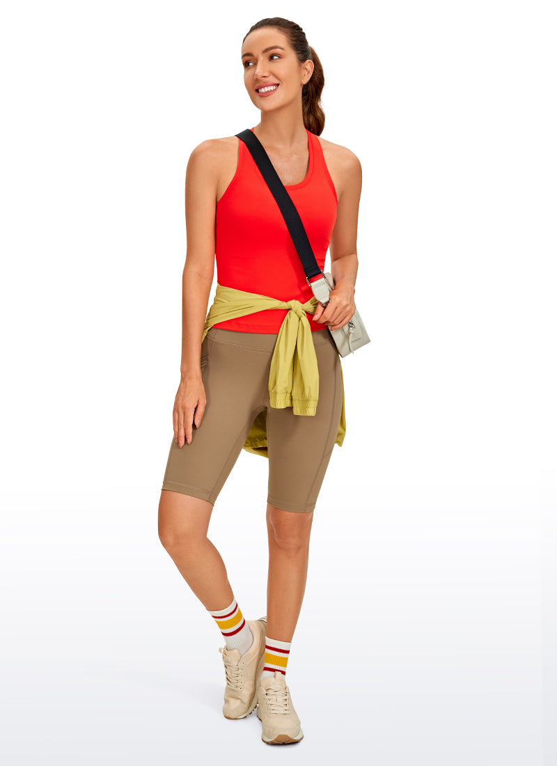 CRZ YOGA Butterluxe Camiseta sin Mangas con Espalda Cruzada para Mujer Rojo oscuro