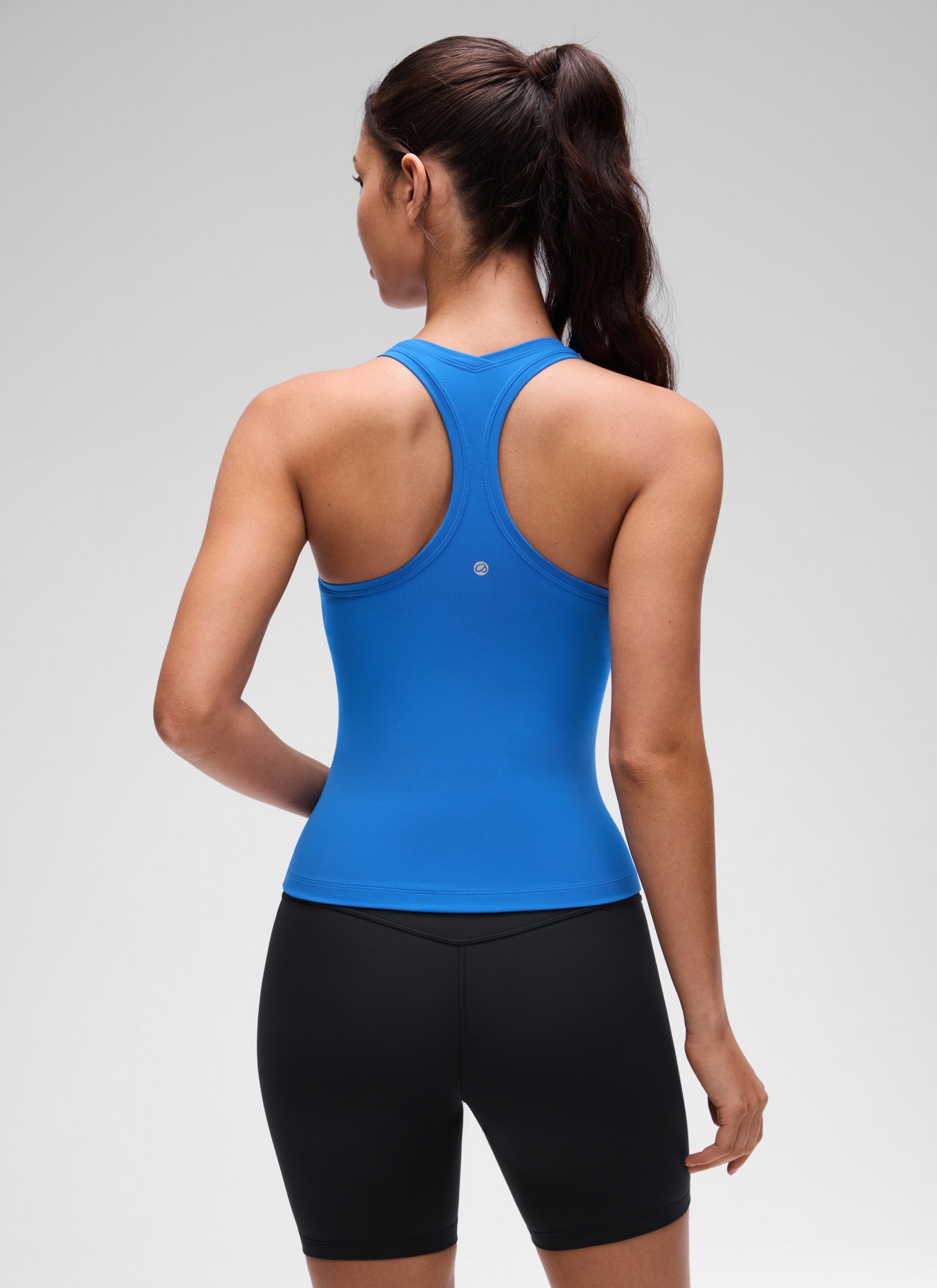 CRZ YOGA Butterluxe Camiseta sin Mangas con Espalda Cruzada para Mujer Azul Destello