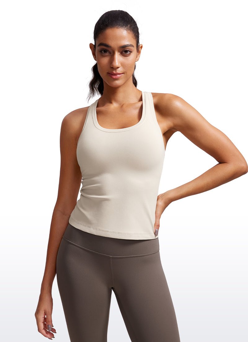 CRZ YOGA Butterluxe Camiseta sin Mangas con Espalda Cruzada para Mujer Bronceado Mojave