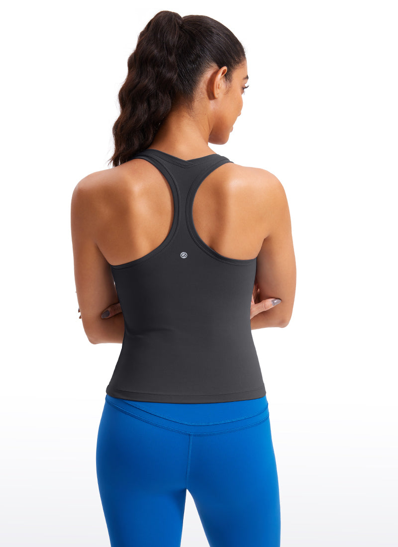 CRZ YOGA Butterluxe Camiseta sin Mangas con Espalda Cruzada para Mujer Gris misterioso
