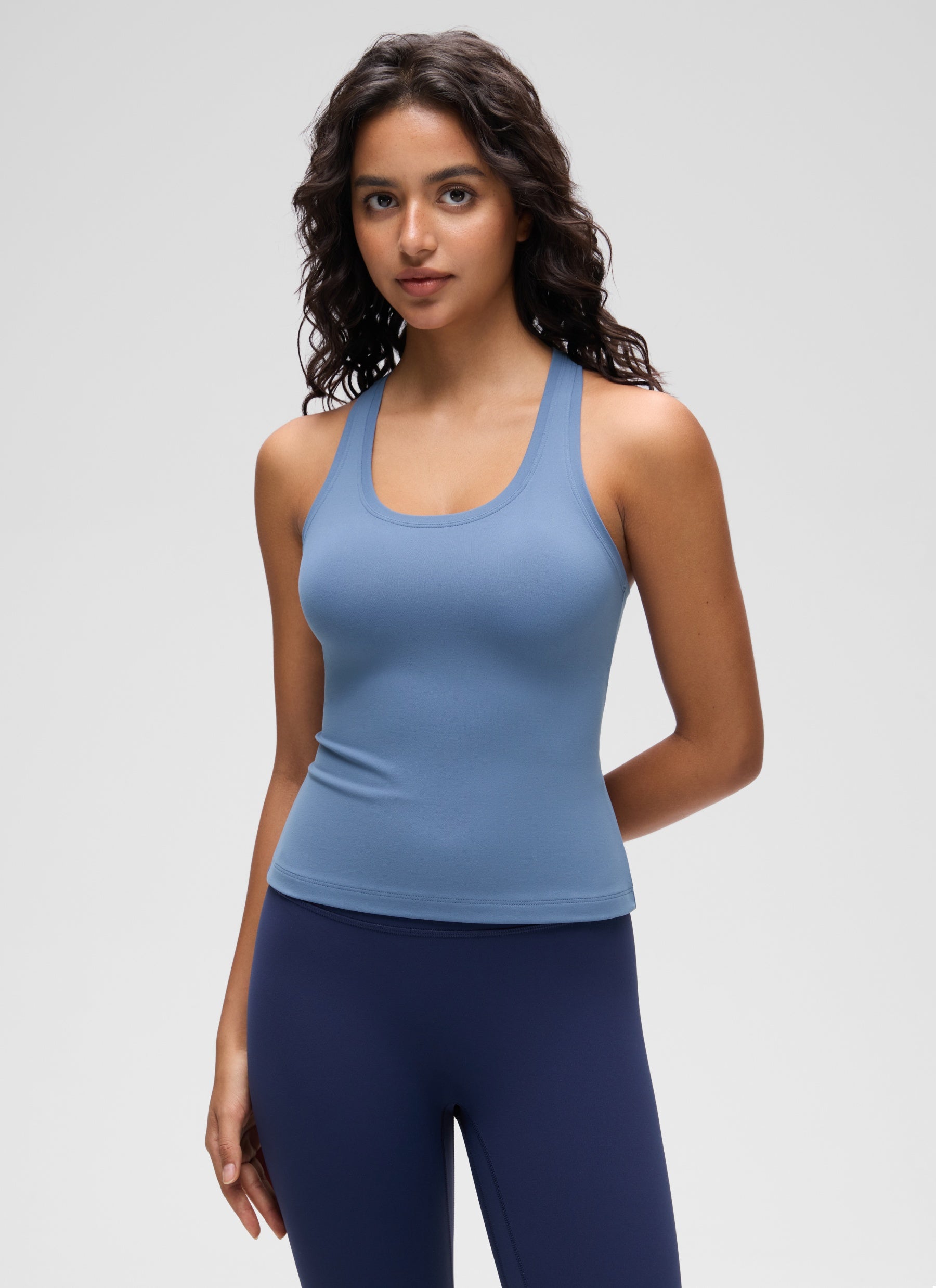 CRZ YOGA Butterluxe Camiseta sin Mangas con Espalda Cruzada para Mujer Oasis Azul