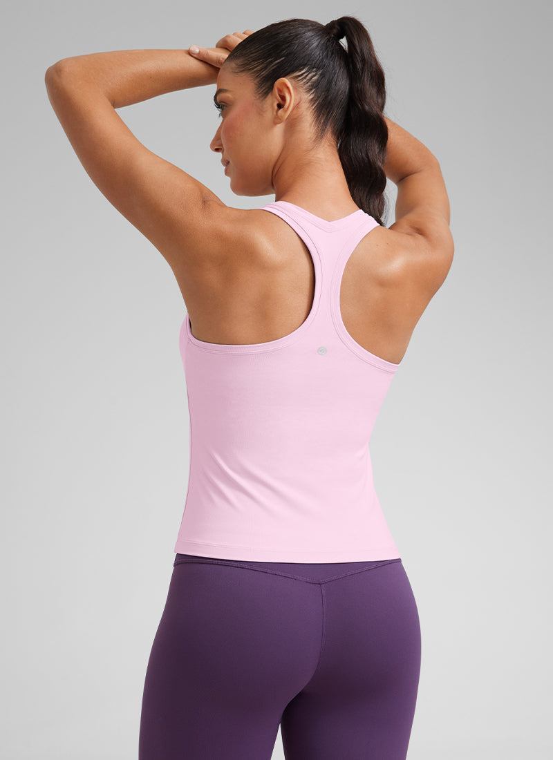 CRZ YOGA Butterluxe Camiseta sin Mangas con Espalda Cruzada para Mujer Merlot Rojo