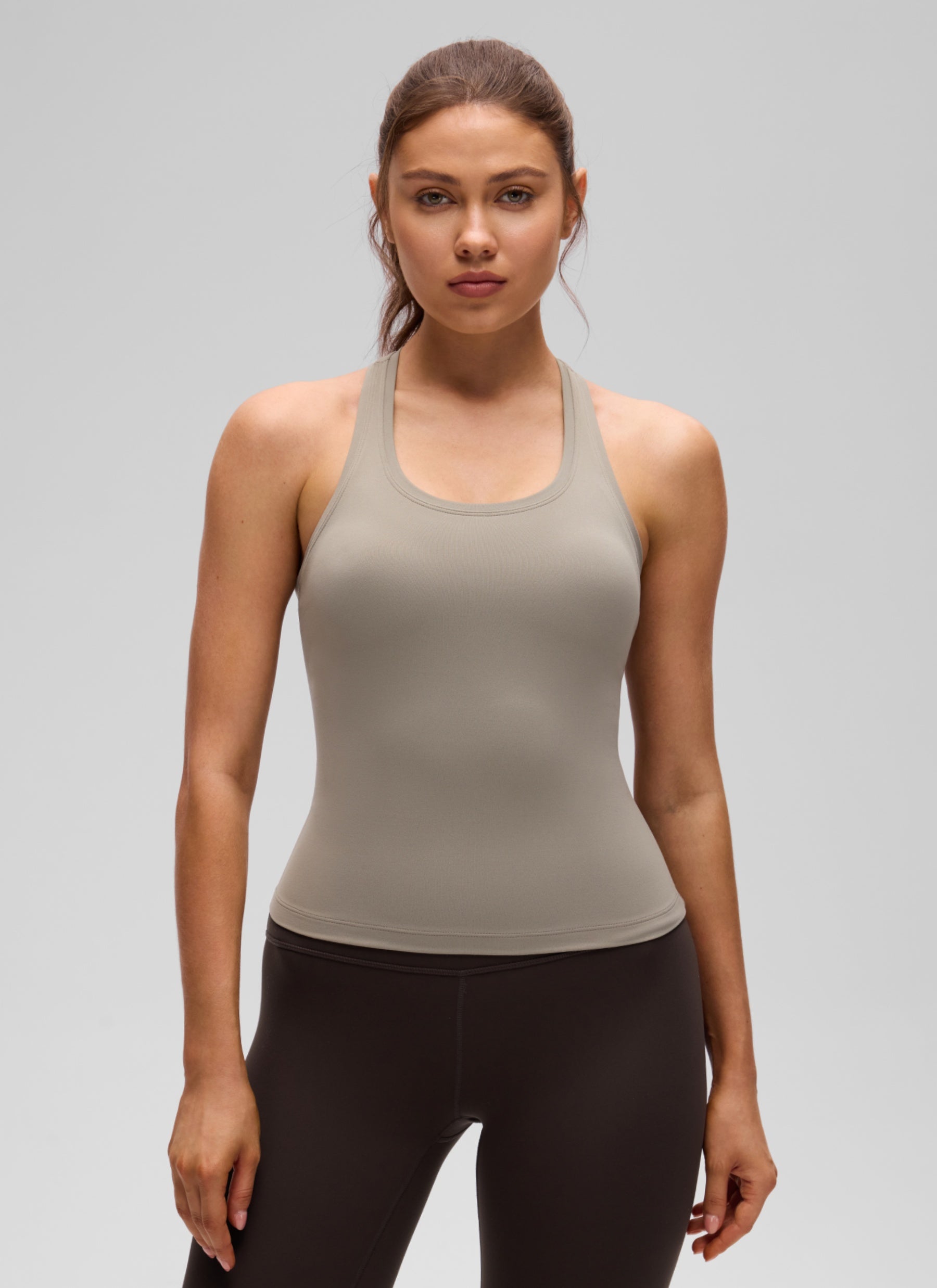 CRZ YOGA Butterluxe Camiseta sin Mangas con Espalda Cruzada para Mujer Gris Ceniza Cálido