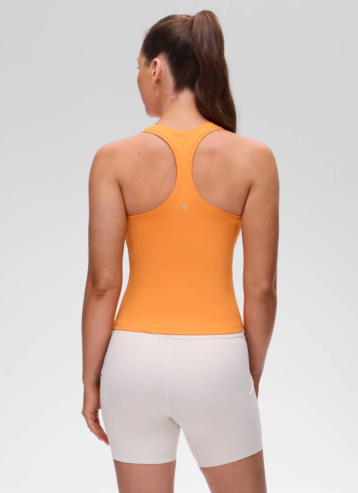 CRZ YOGA Butterluxe Camiseta sin Mangas con Espalda Cruzada para Mujer Naranja Tigre