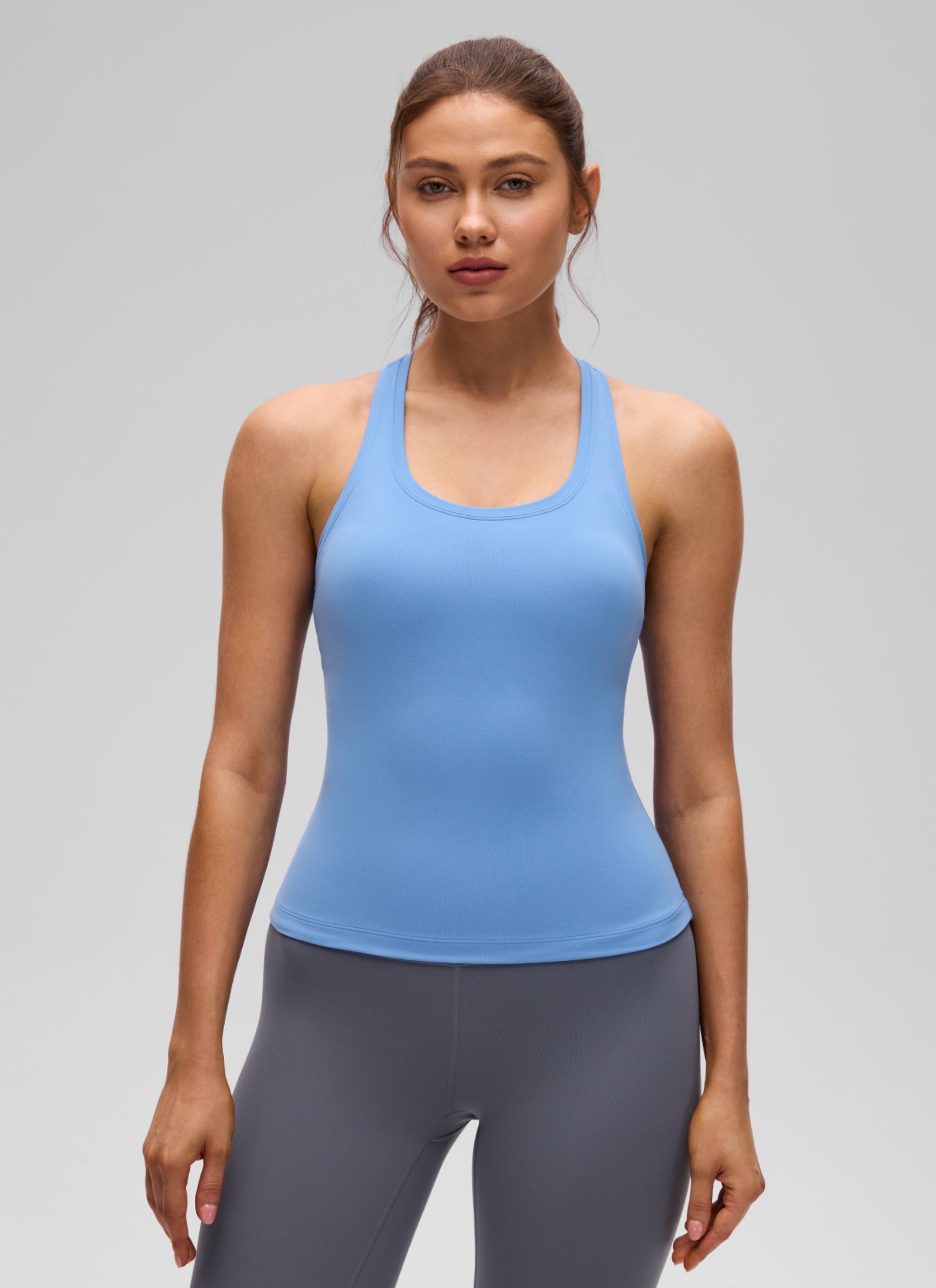 CRZ YOGA Butterluxe Camiseta sin Mangas con Espalda Cruzada para Mujer Fiesta Azul