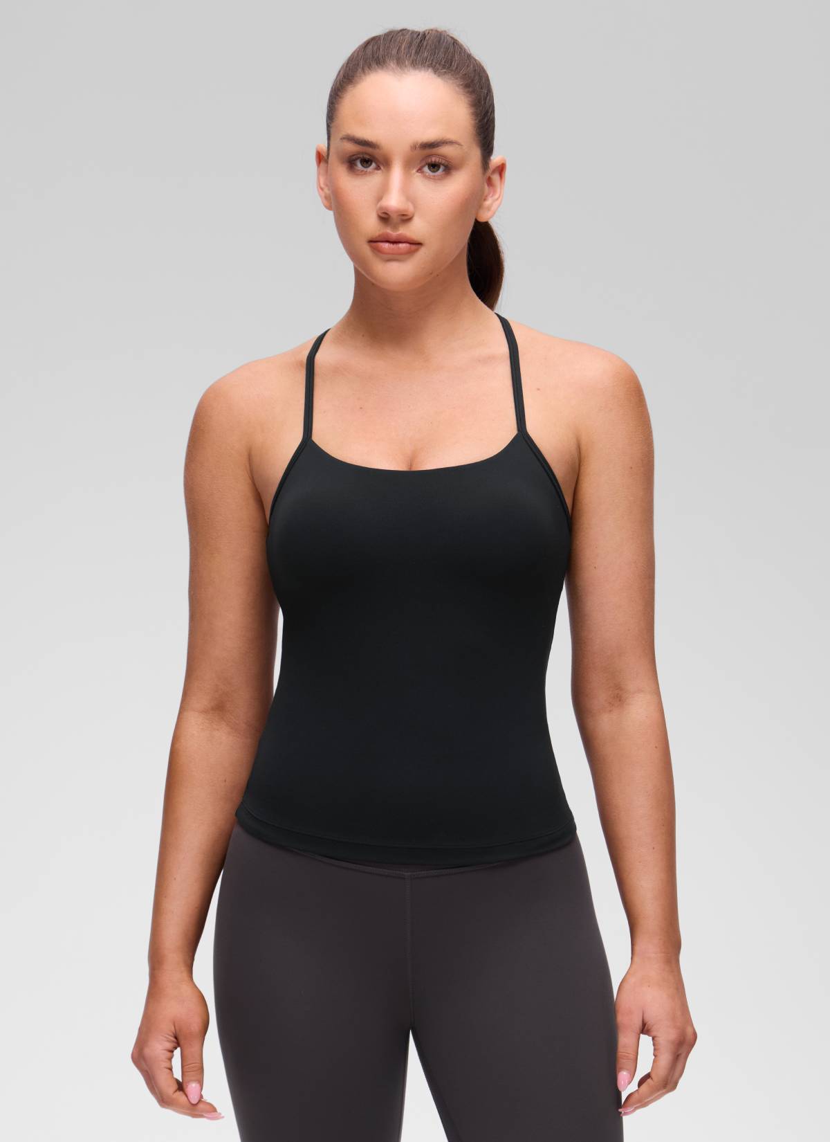 CRZ YOGA Sujetador incorporado con espalda en Y Butterluxe para mujer Negro