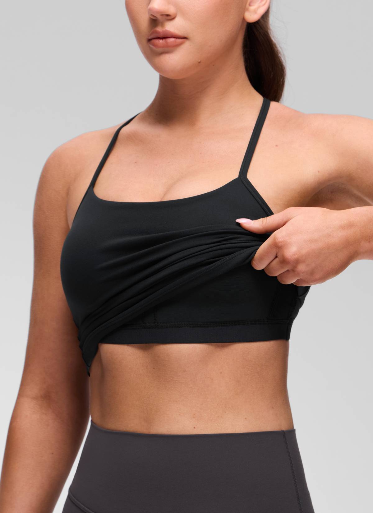 CRZ YOGA Sujetador incorporado con espalda en Y Butterluxe para mujer Negro