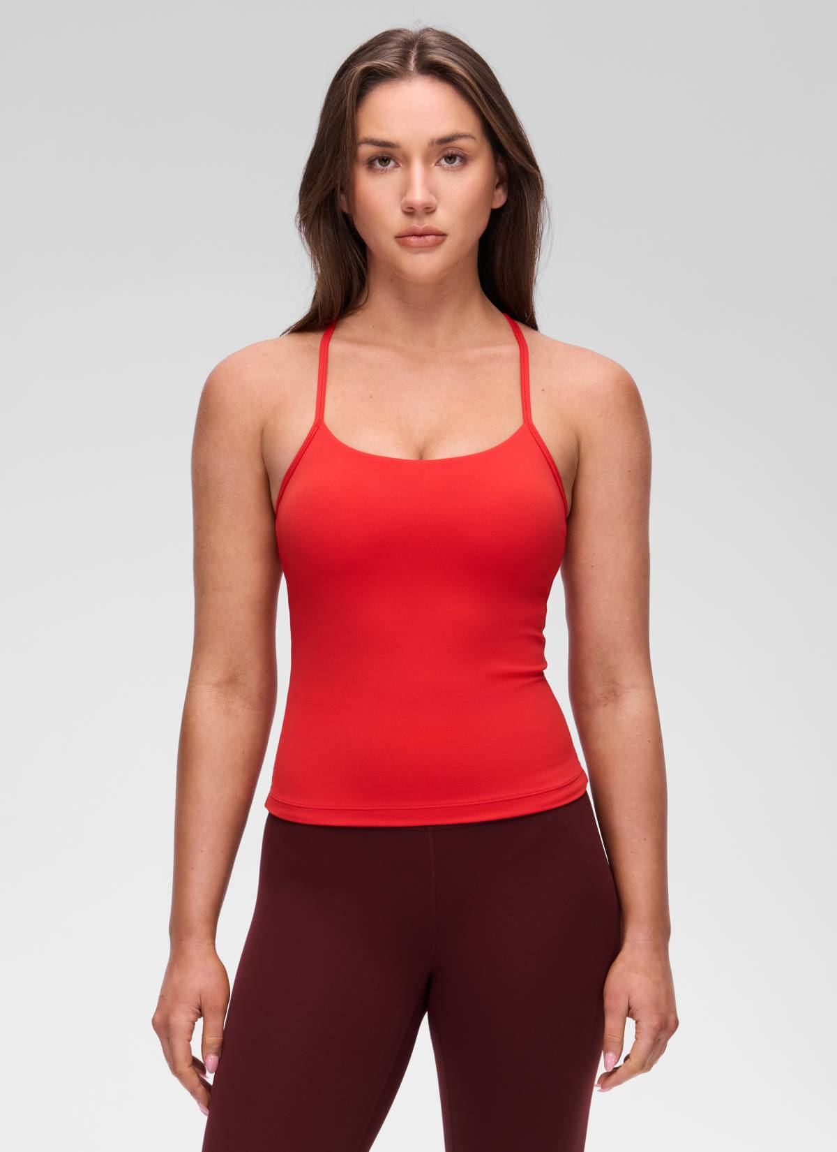 CRZ YOGA Sujetador incorporado con espalda en Y Butterluxe para mujer Rojo Profundo