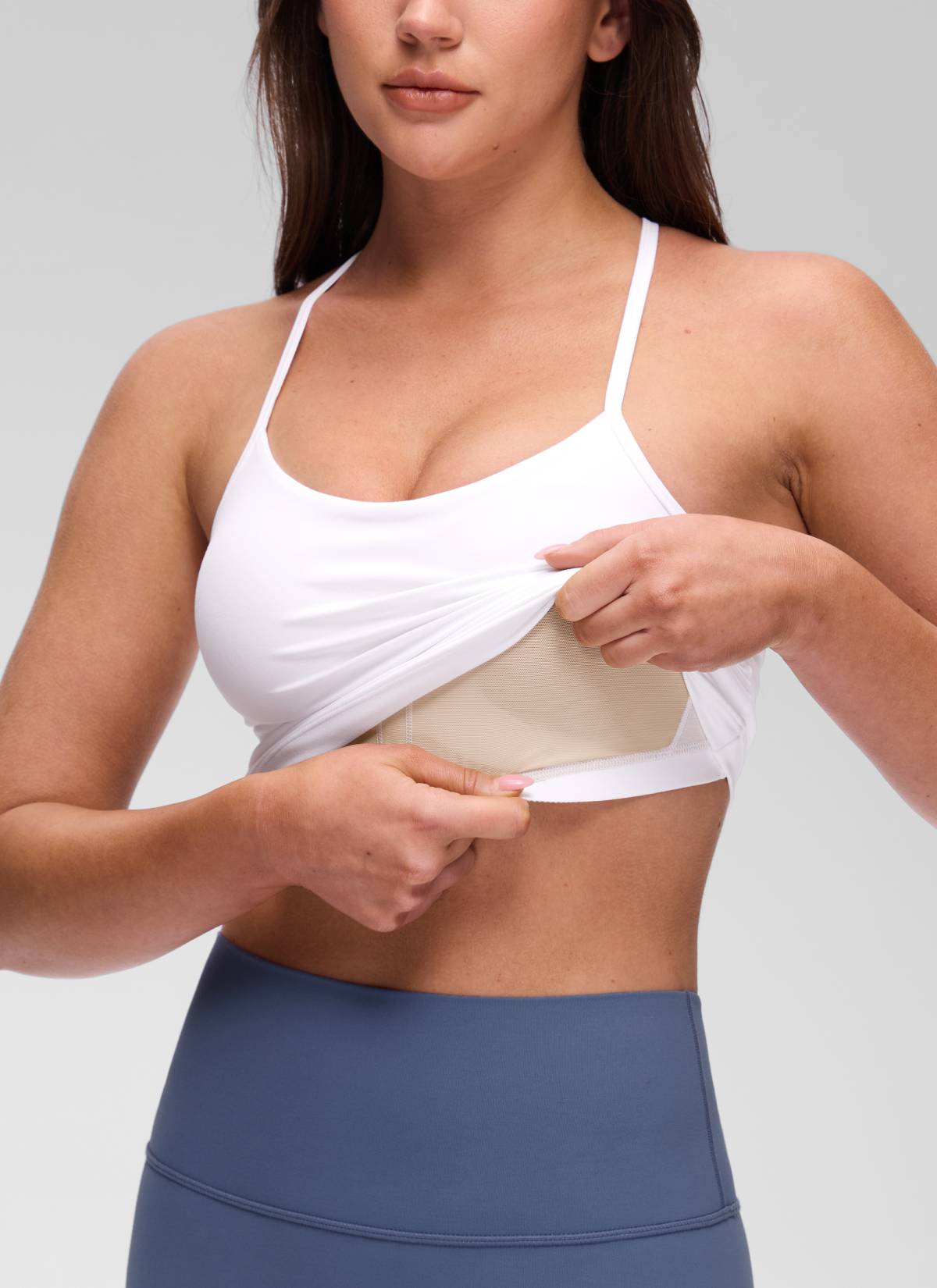 CRZ YOGA Sujetador incorporado con espalda en Y Butterluxe para mujer blanco