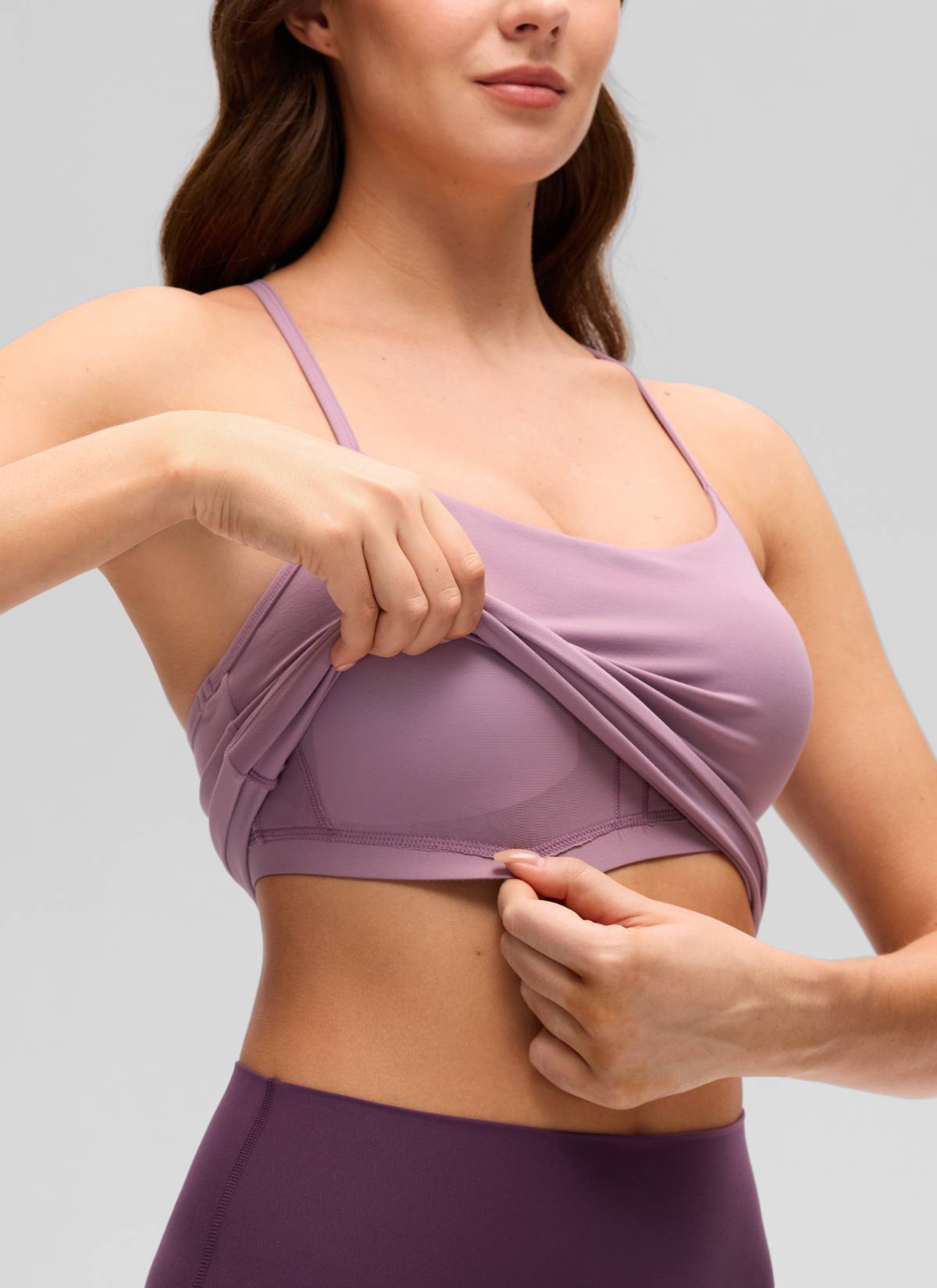 CRZ YOGA Sujetador incorporado con espalda en Y Butterluxe para mujer Lavanda claro