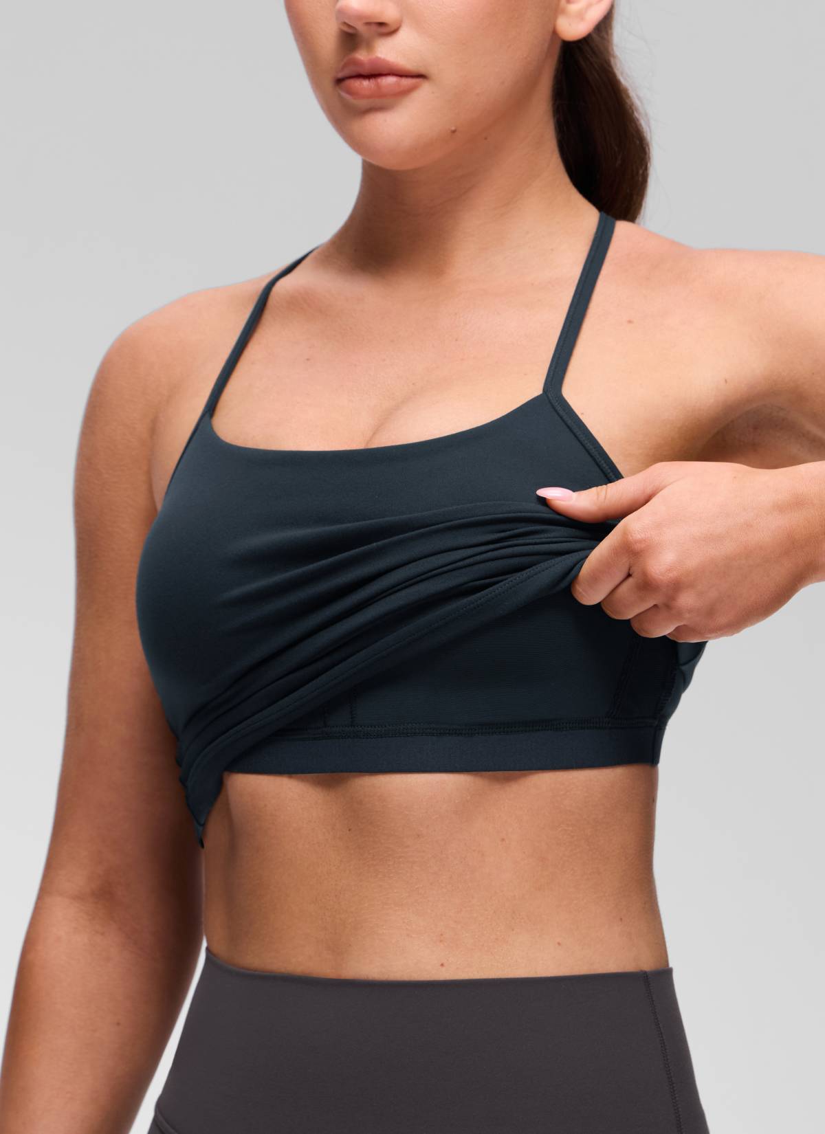 CRZ YOGA Sujetador incorporado con espalda en Y Butterluxe para mujer True Navy