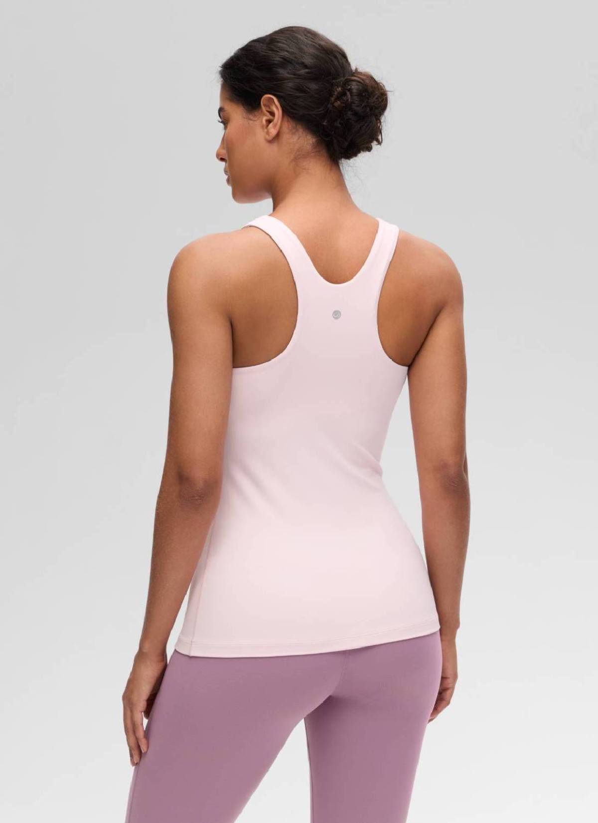 CRZ YOGA Mujer Tanque Butterluxe con Sujetador Incorporado y Cuello Alto Rosa Fresa