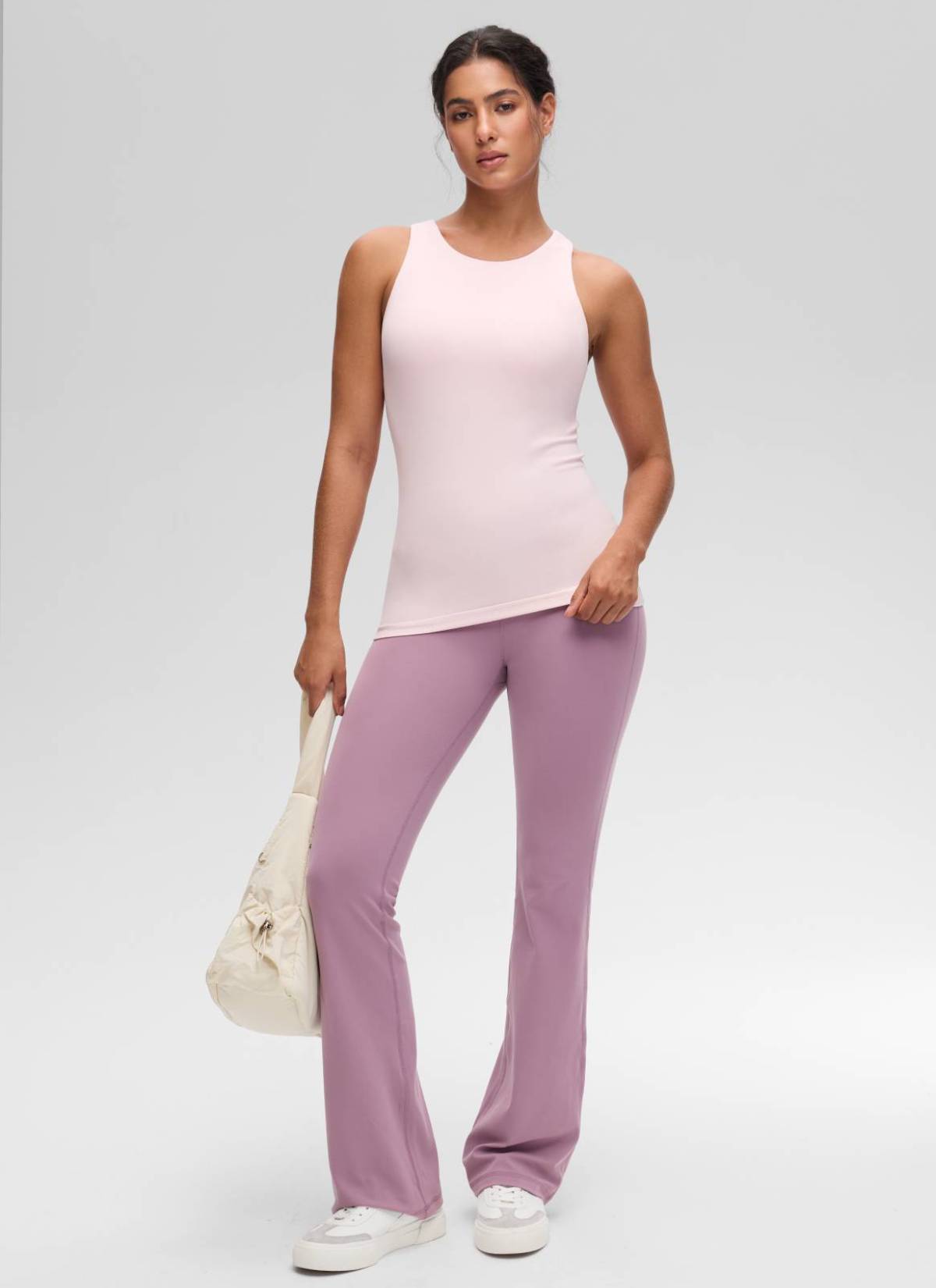 CRZ YOGA Mujer Tanque Butterluxe con Sujetador Incorporado y Cuello Alto Rosa Fresa
