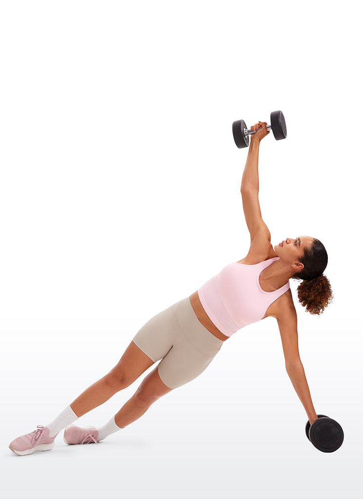 CRZ YOGA Camiseta de Yoga sin Costuras con Cuello Alto para Mujer Rosa Fresa