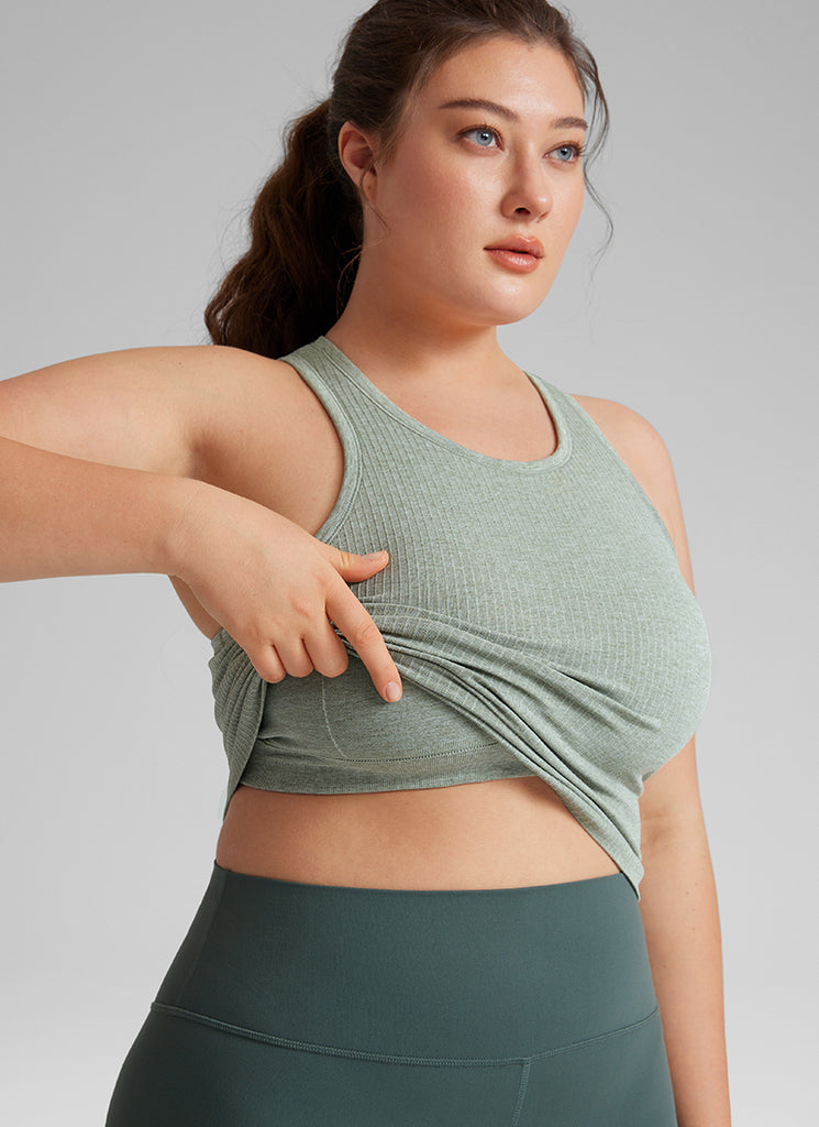 CRZ YOGA Camiseta de Yoga sin Costuras con Cuello Alto para Mujer Verde oscuro