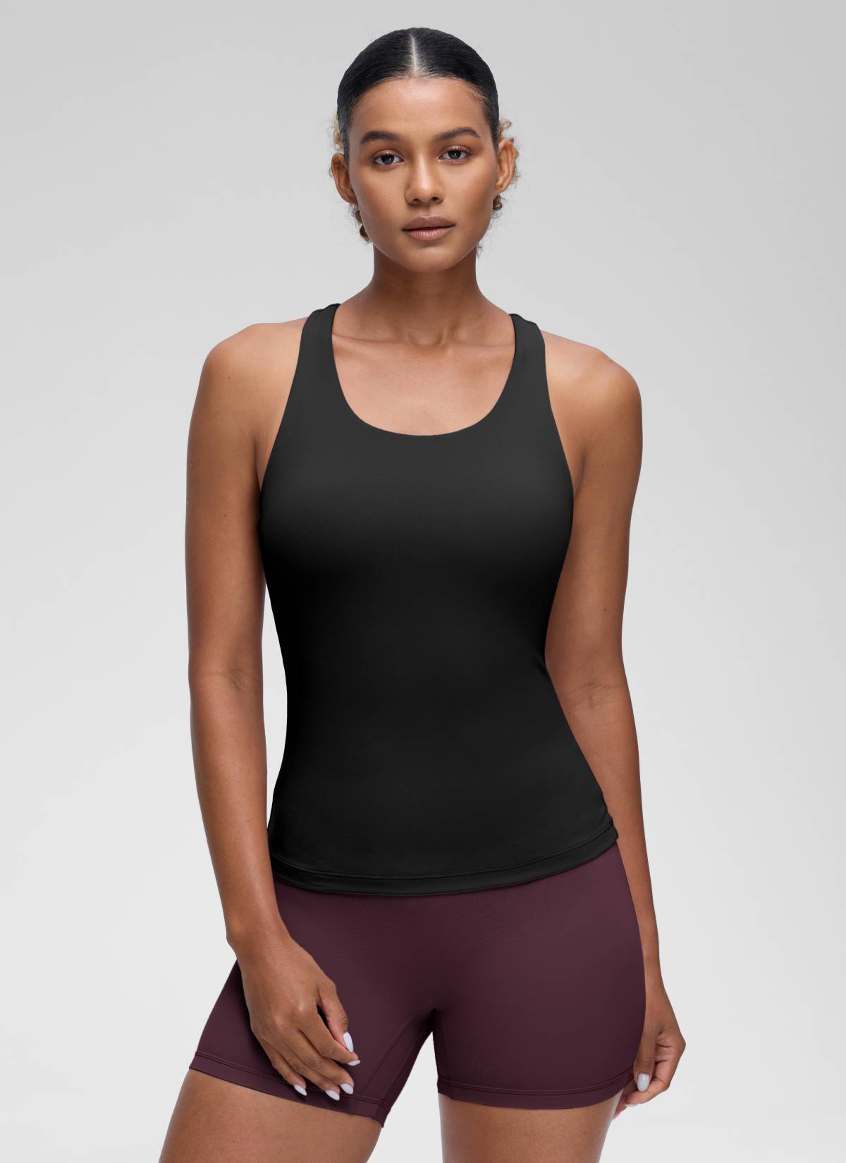 CRZ YOGA Butterluxe Camiseta de Tirantes de Yoga para Mujer Negro