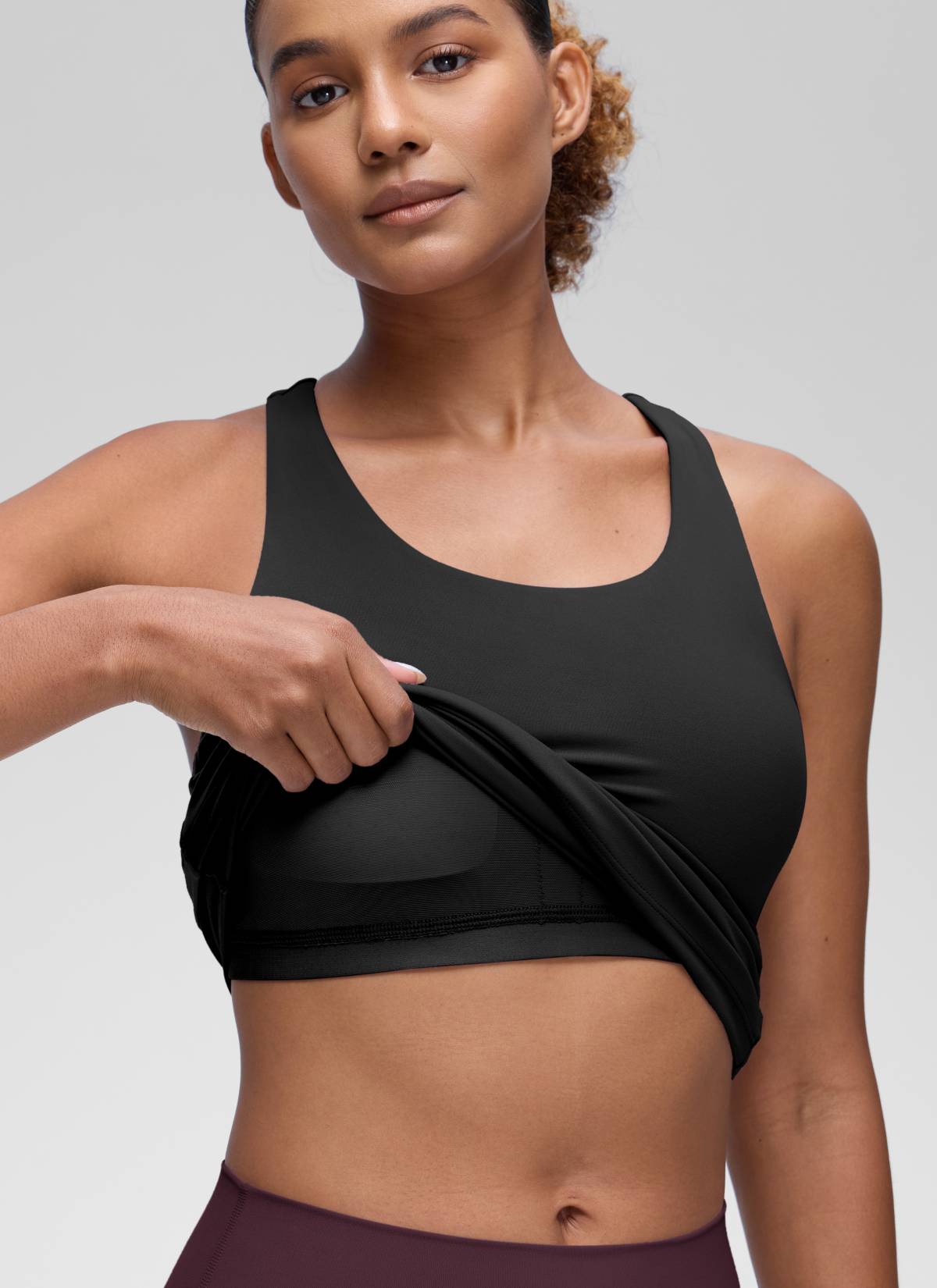 CRZ YOGA Butterluxe Camiseta de Tirantes de Yoga para Mujer Negro