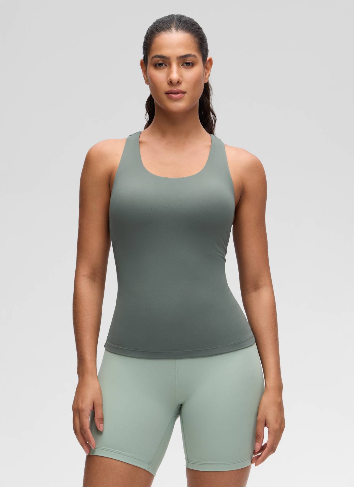 CRZ YOGA Butterluxe Camiseta de Tirantes de Yoga para Mujer Salvia gris