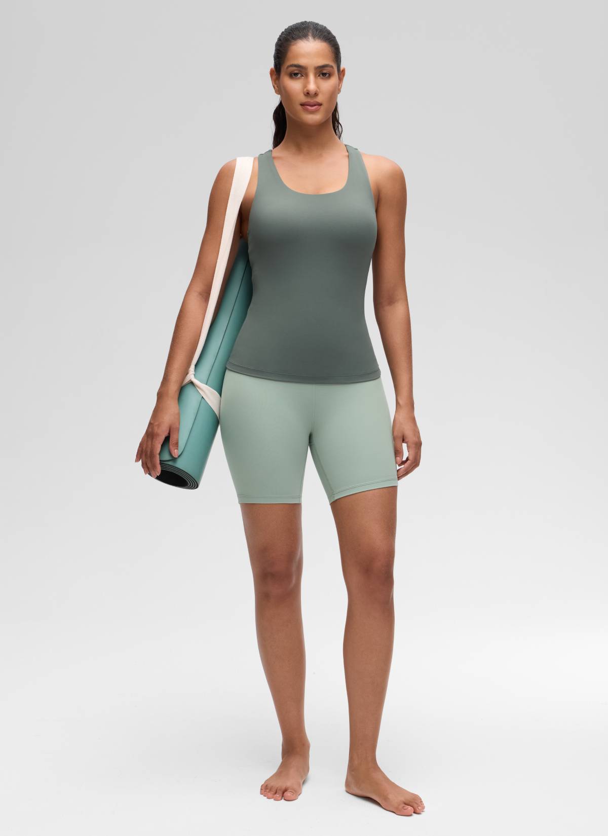 CRZ YOGA Butterluxe Camiseta de Tirantes de Yoga para Mujer Salvia gris