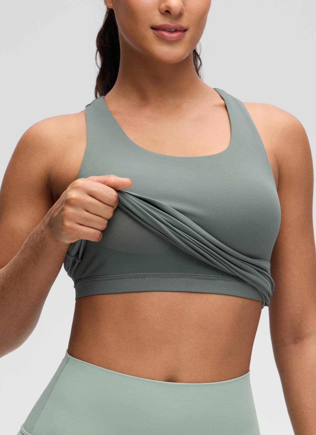 CRZ YOGA Butterluxe Camiseta de Tirantes de Yoga para Mujer Salvia gris