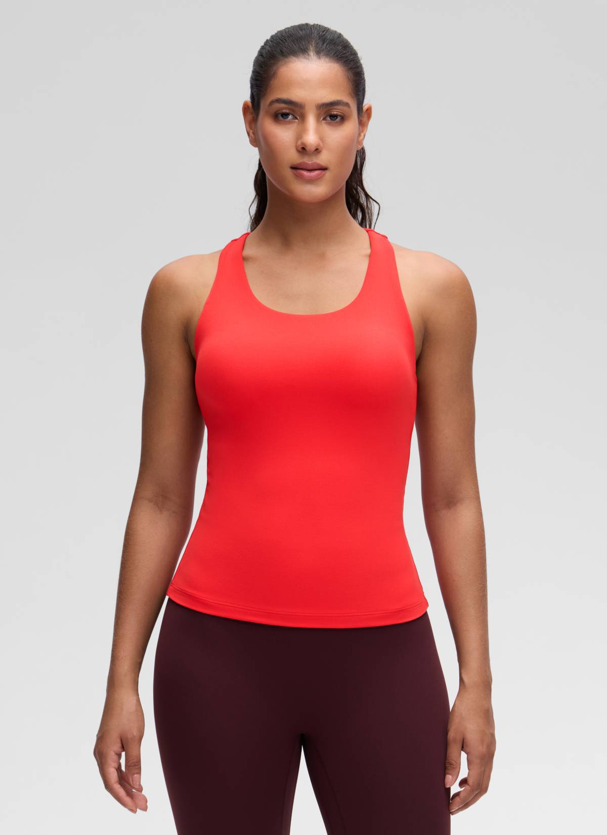CRZ YOGA Butterluxe Camiseta de Tirantes de Yoga para Mujer Rojo Profundo