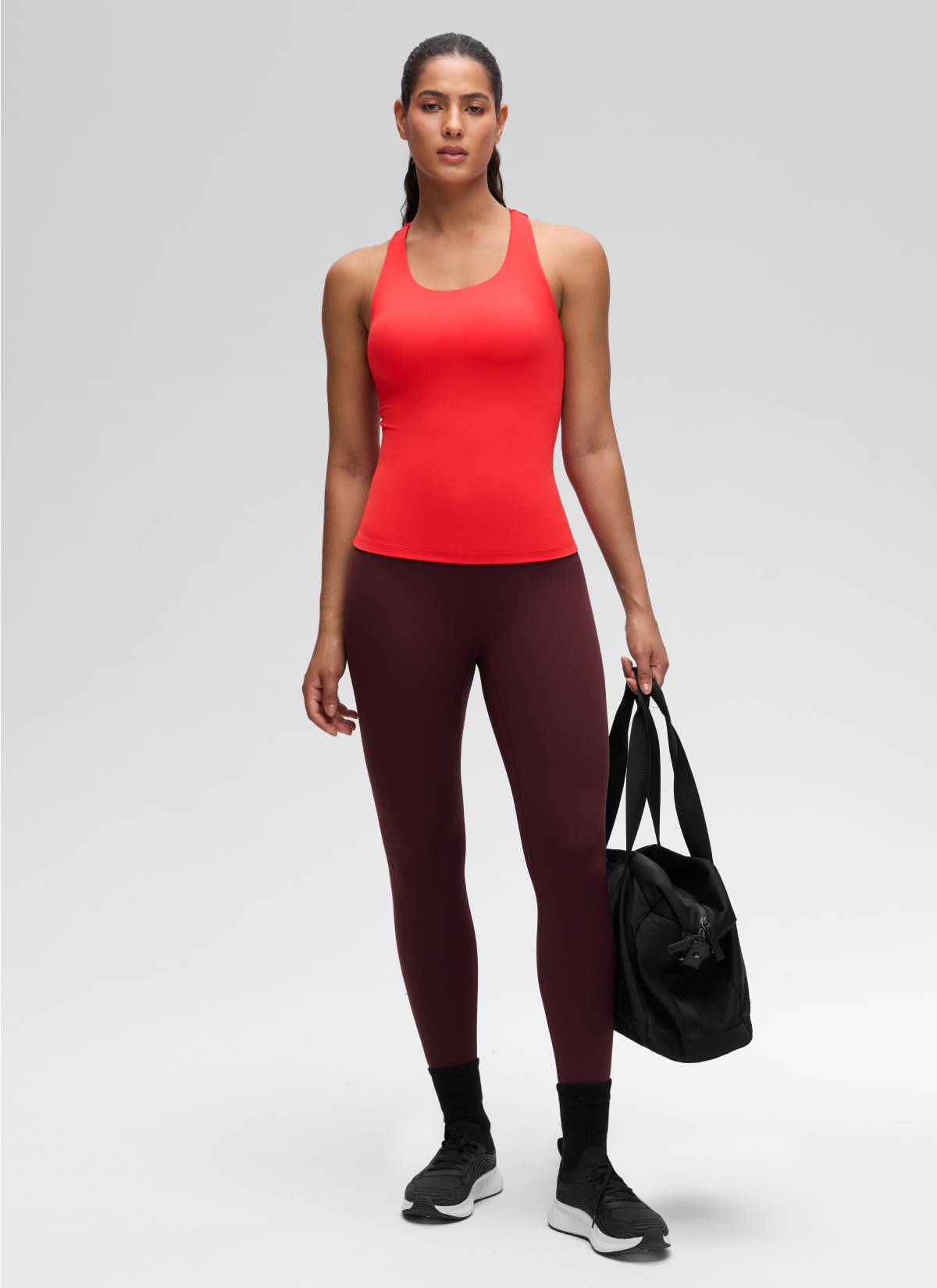 CRZ YOGA Butterluxe Camiseta de Tirantes de Yoga para Mujer Rojo Profundo