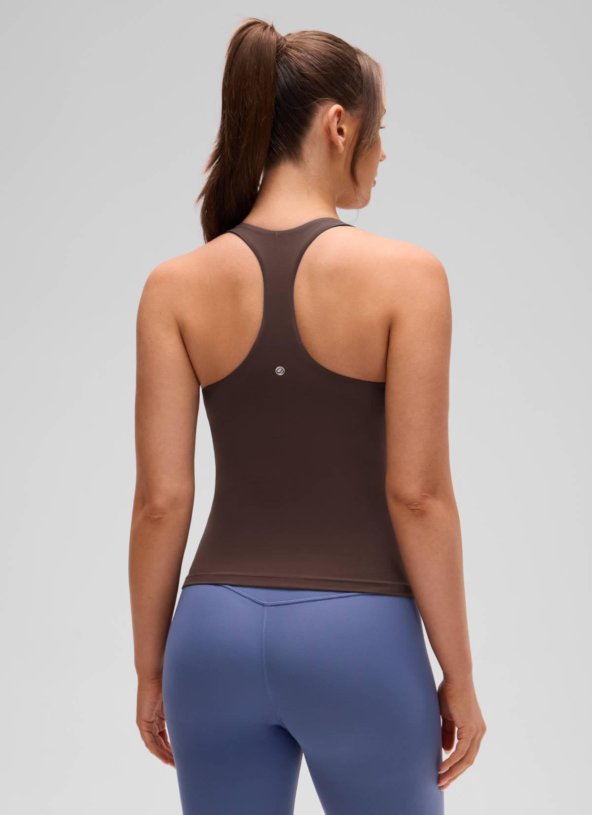 CRZ YOGA Butterluxe Camiseta de Tirantes de Yoga para Mujer Marrón Fudge Caliente