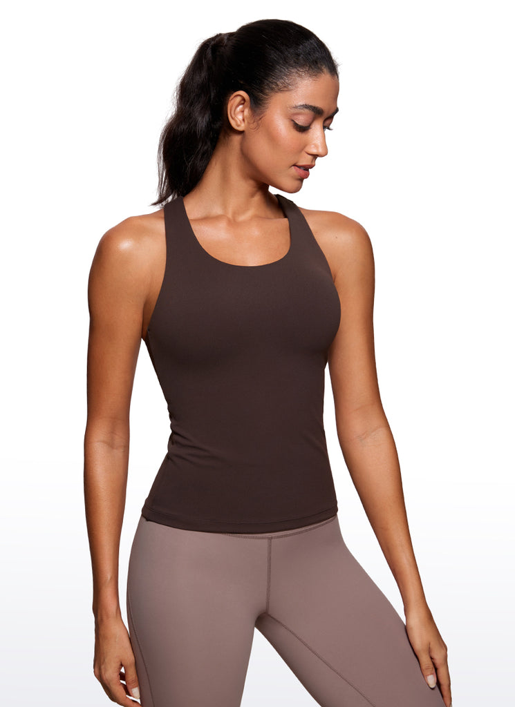 CRZ YOGA Butterluxe Camiseta de Tirantes de Yoga para Mujer blanco